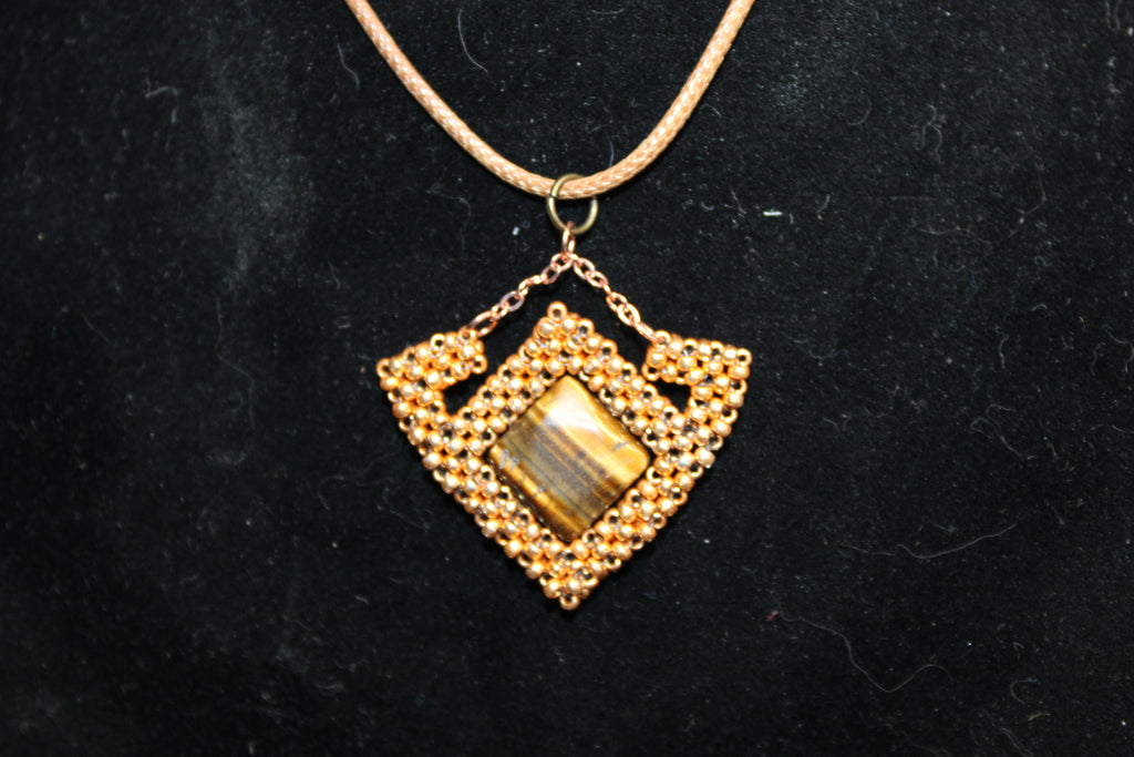 Tigers Eye Geometric Necklace