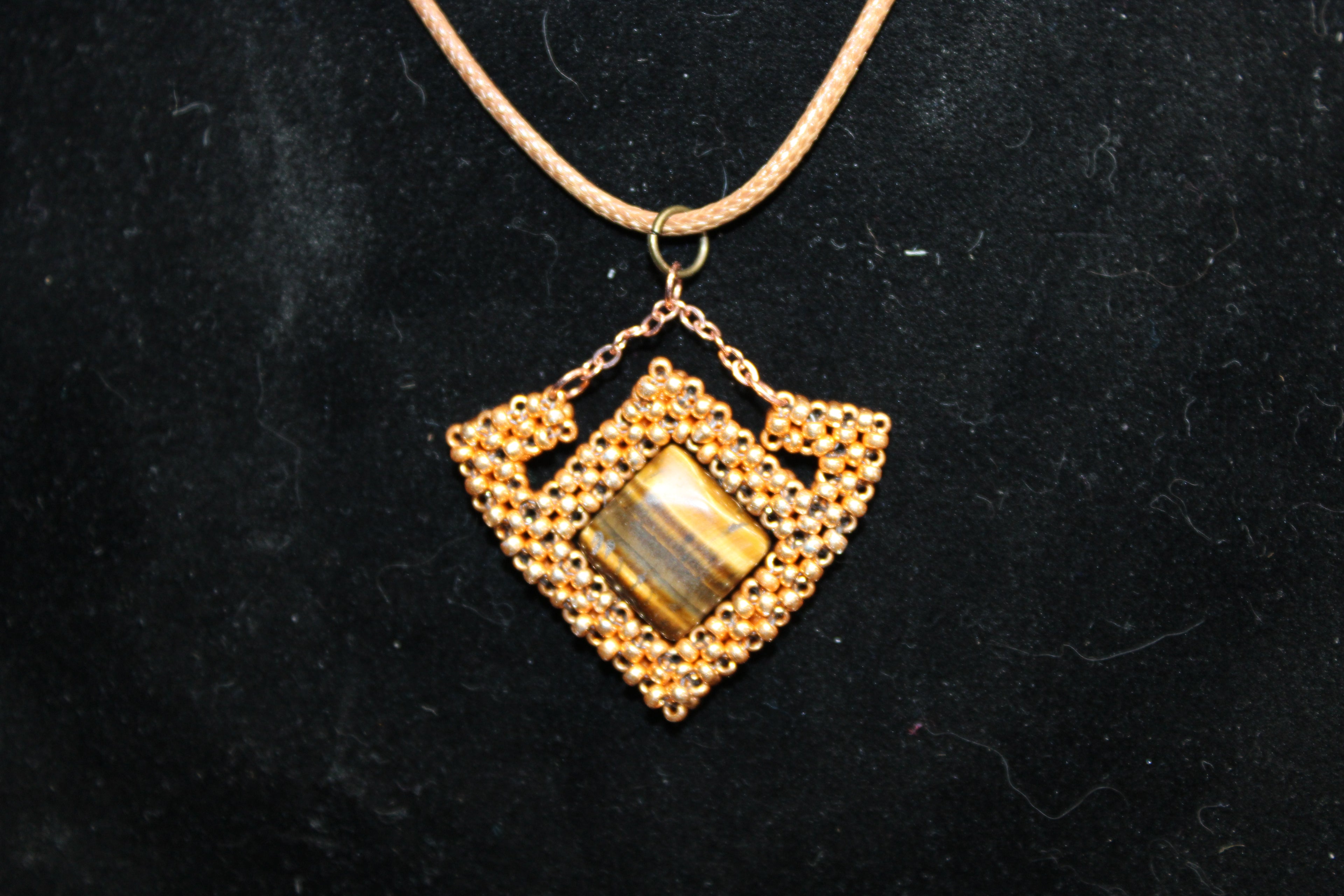 Tigers Eye Geometric Necklace