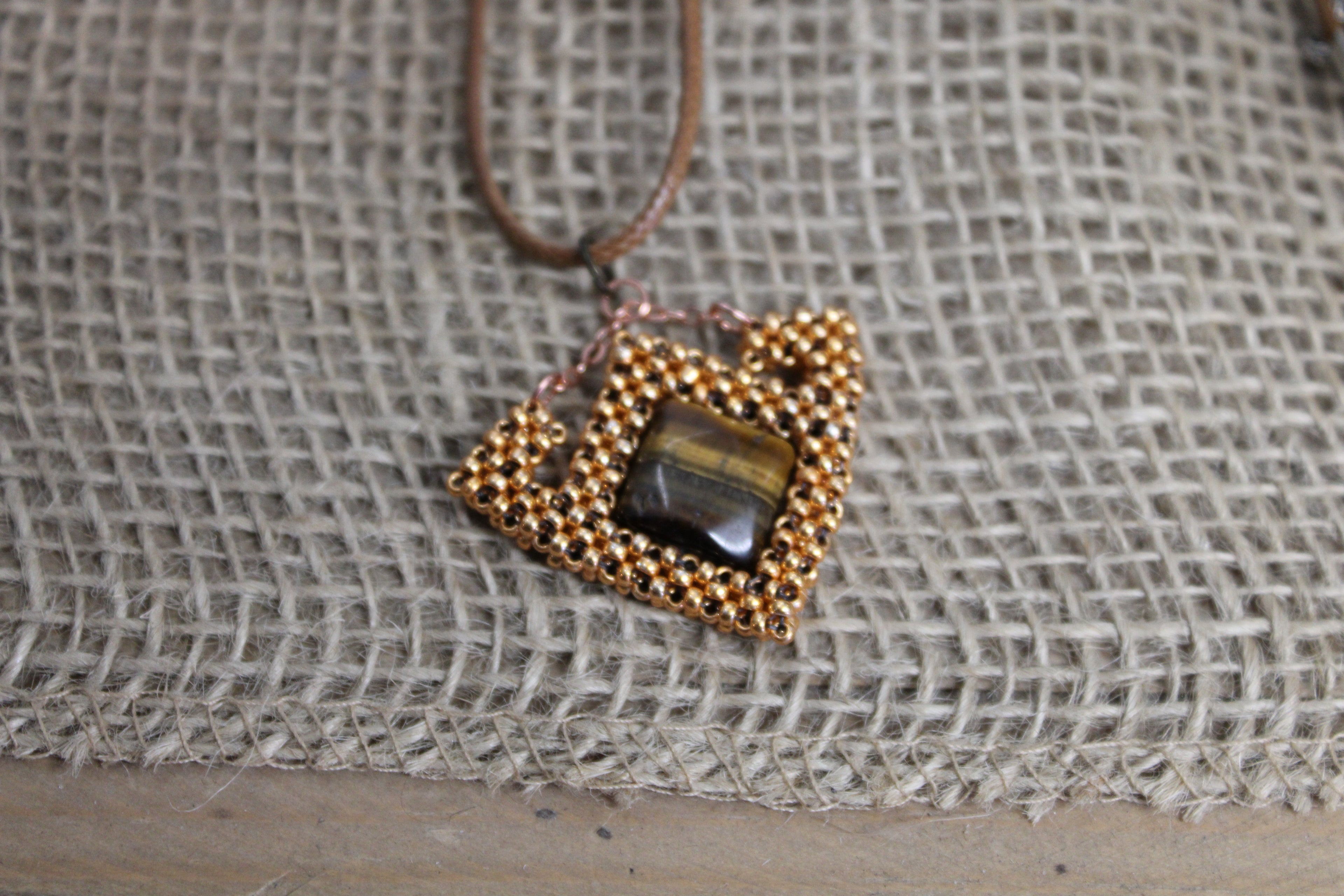 Tigers Eye Geometric Necklace
