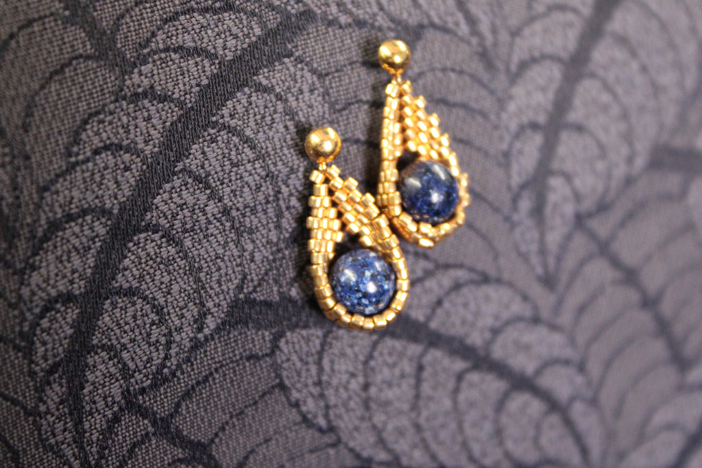 Gold Tiger's Eye Drop Earrings