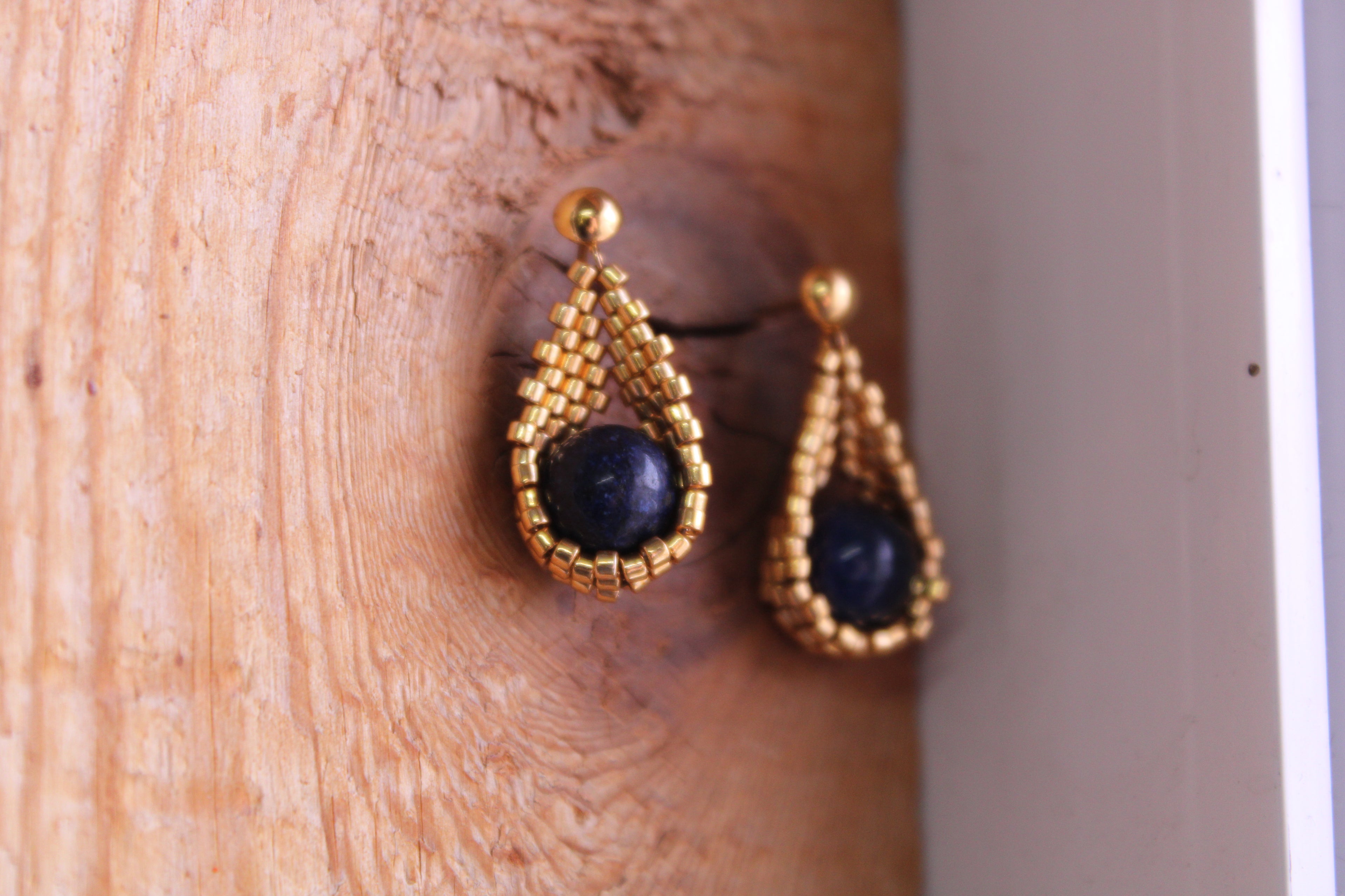 Gold Tiger's Eye Drop Earrings