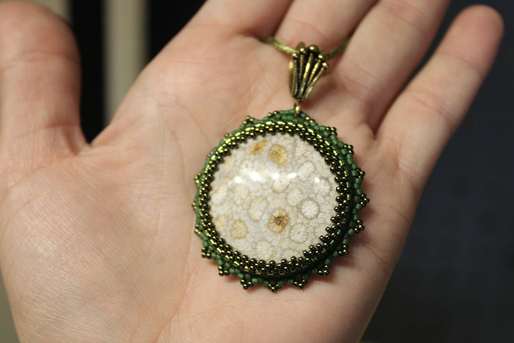 Green Agatized Coral Necklace