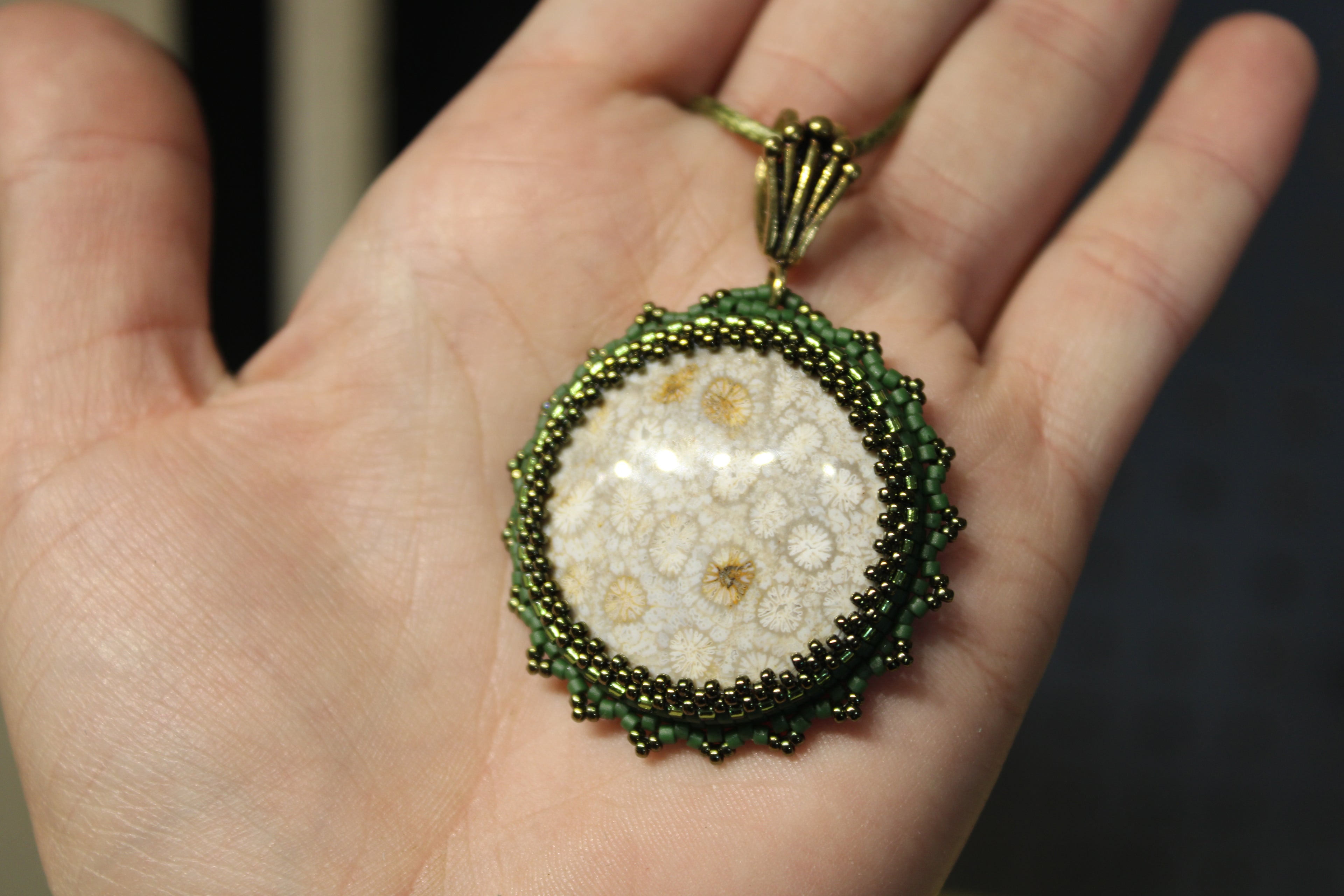 Green Agatized Coral Necklace