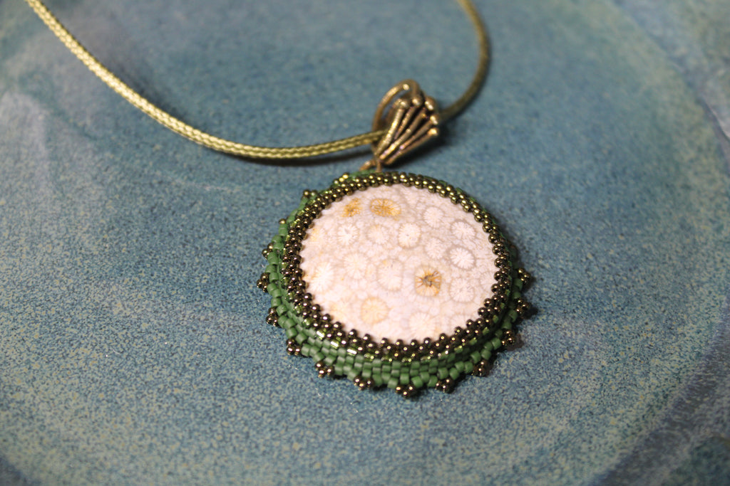 Green Agatized Coral Necklace