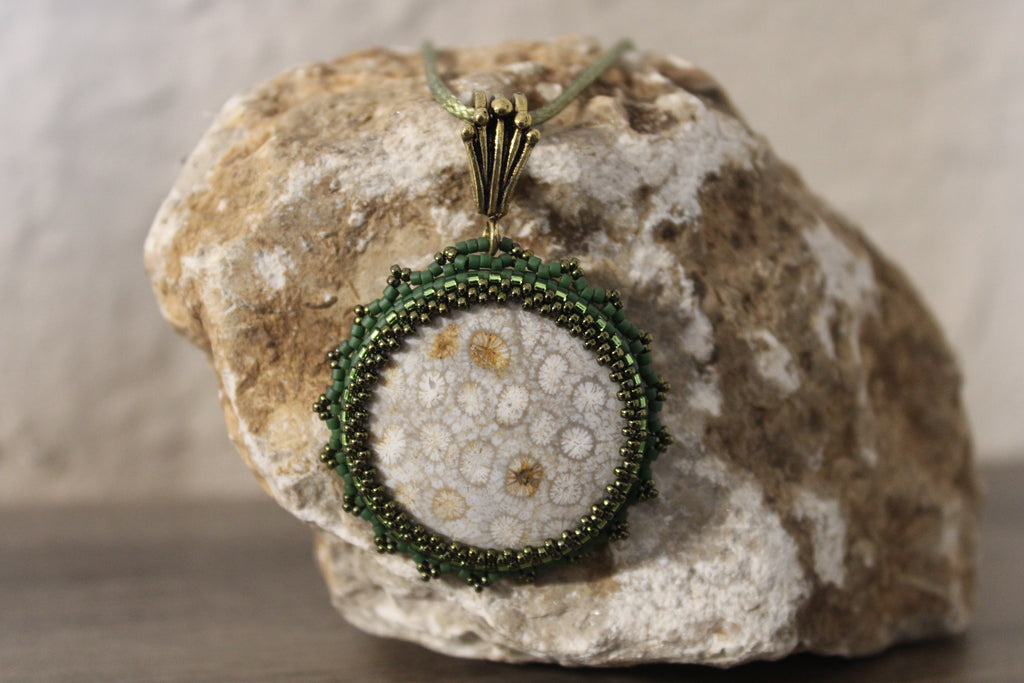 Green Agatized Coral Necklace