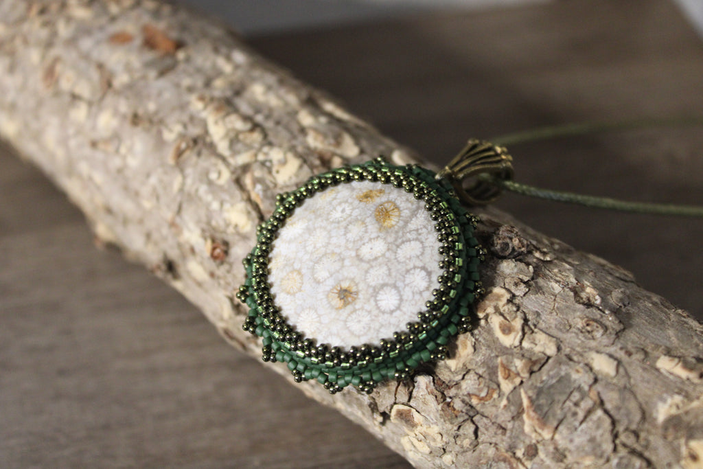 Green Agatized Coral Necklace