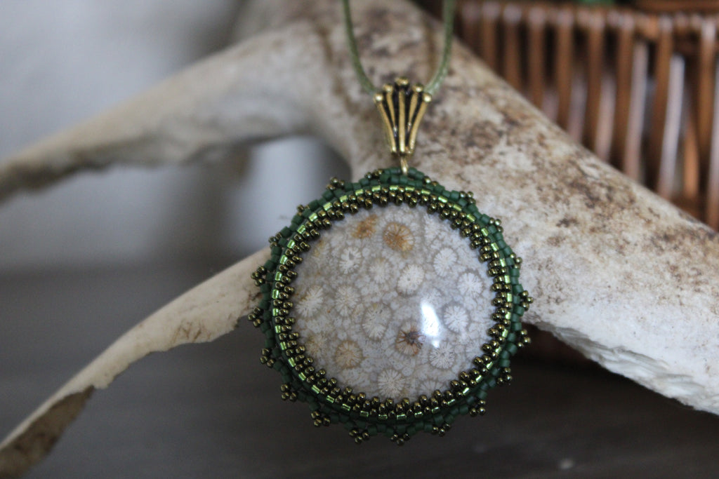 Green Agatized Coral Necklace