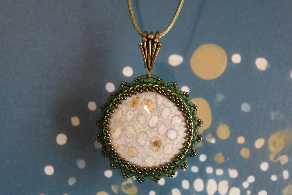 Green Agatized Coral Necklace