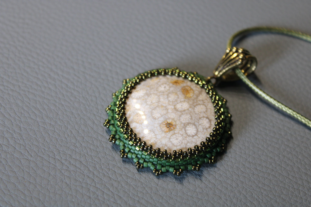 Green Agatized Coral Necklace