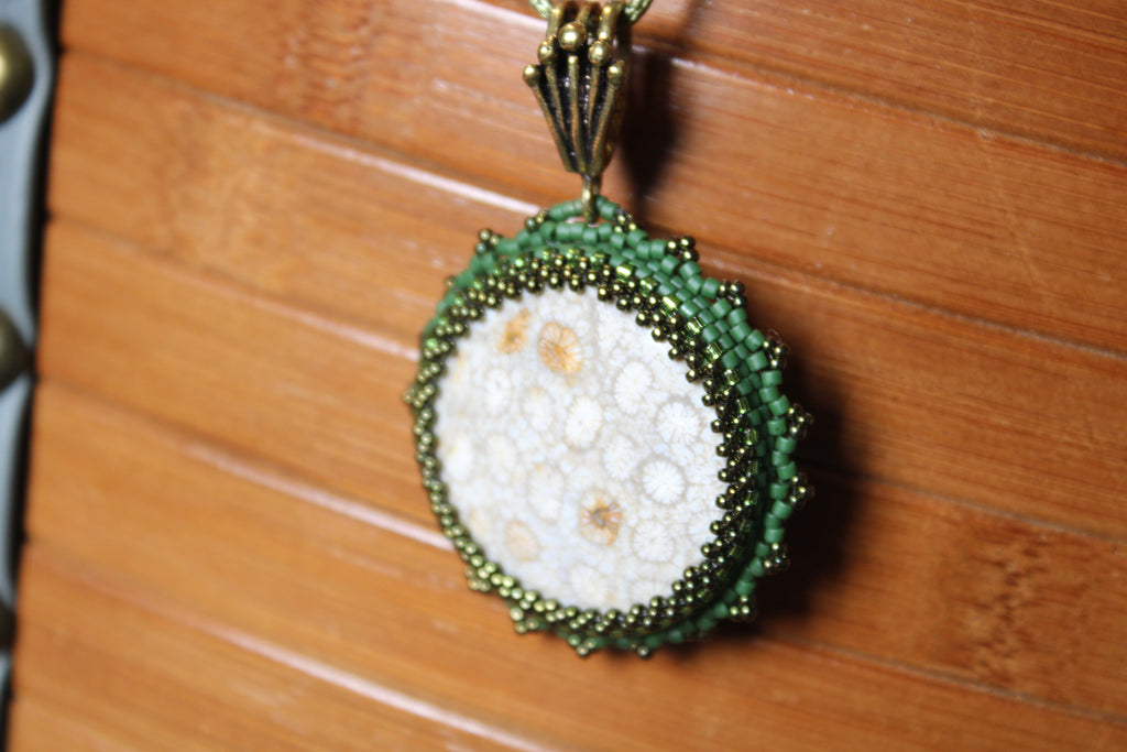 Green Agatized Coral Necklace