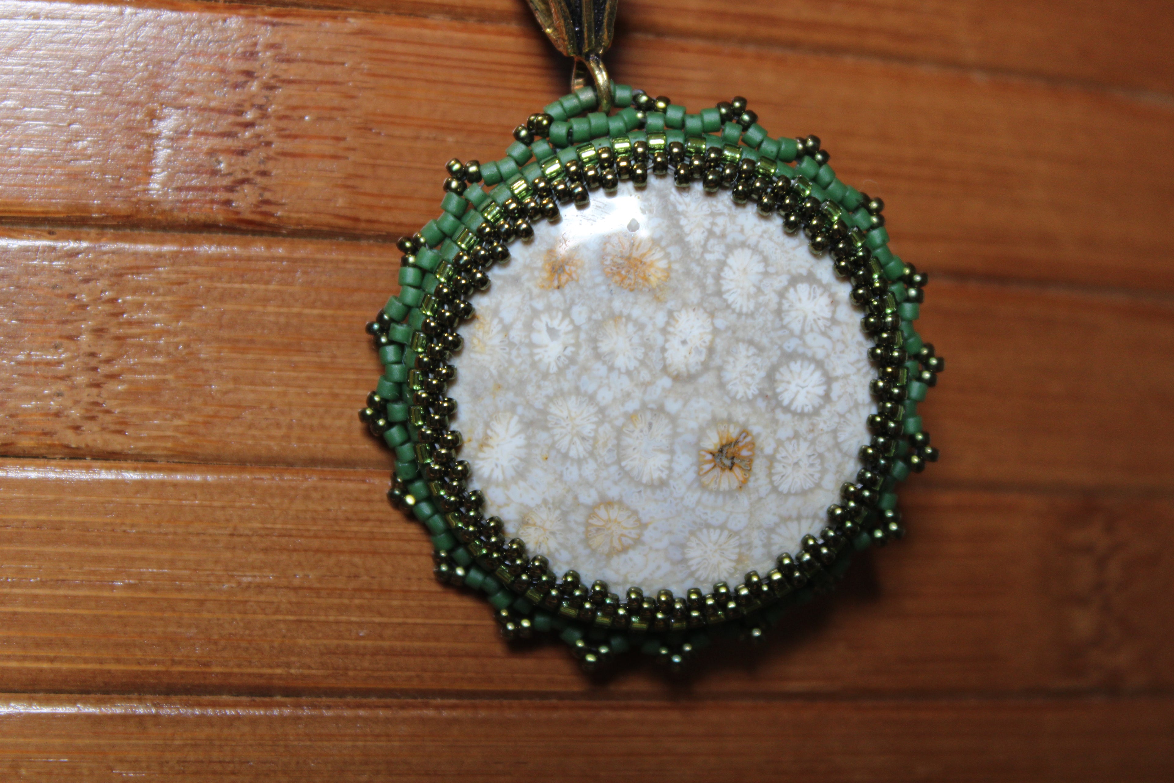 Green Agatized Coral Necklace