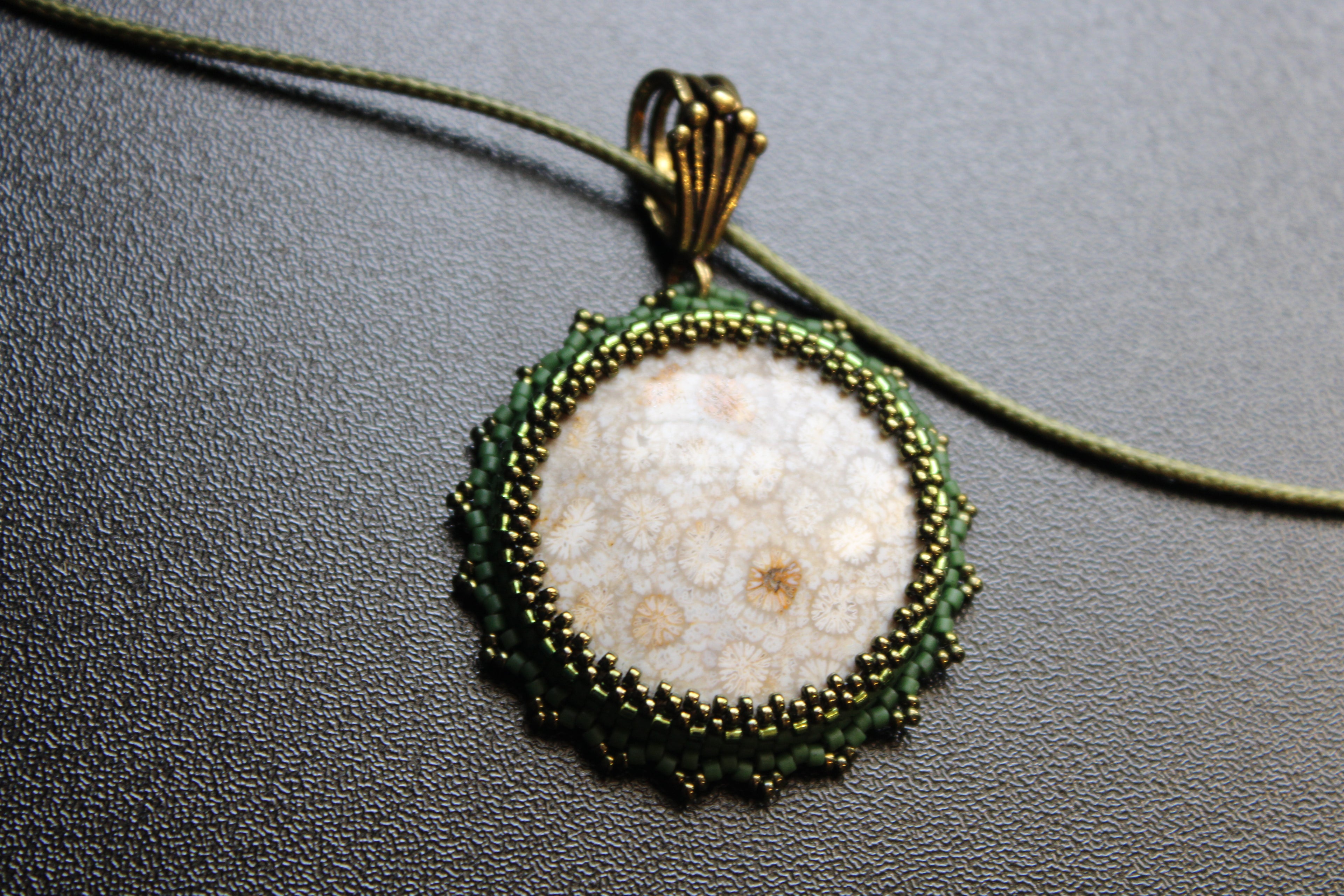 Green Agatized Coral Necklace