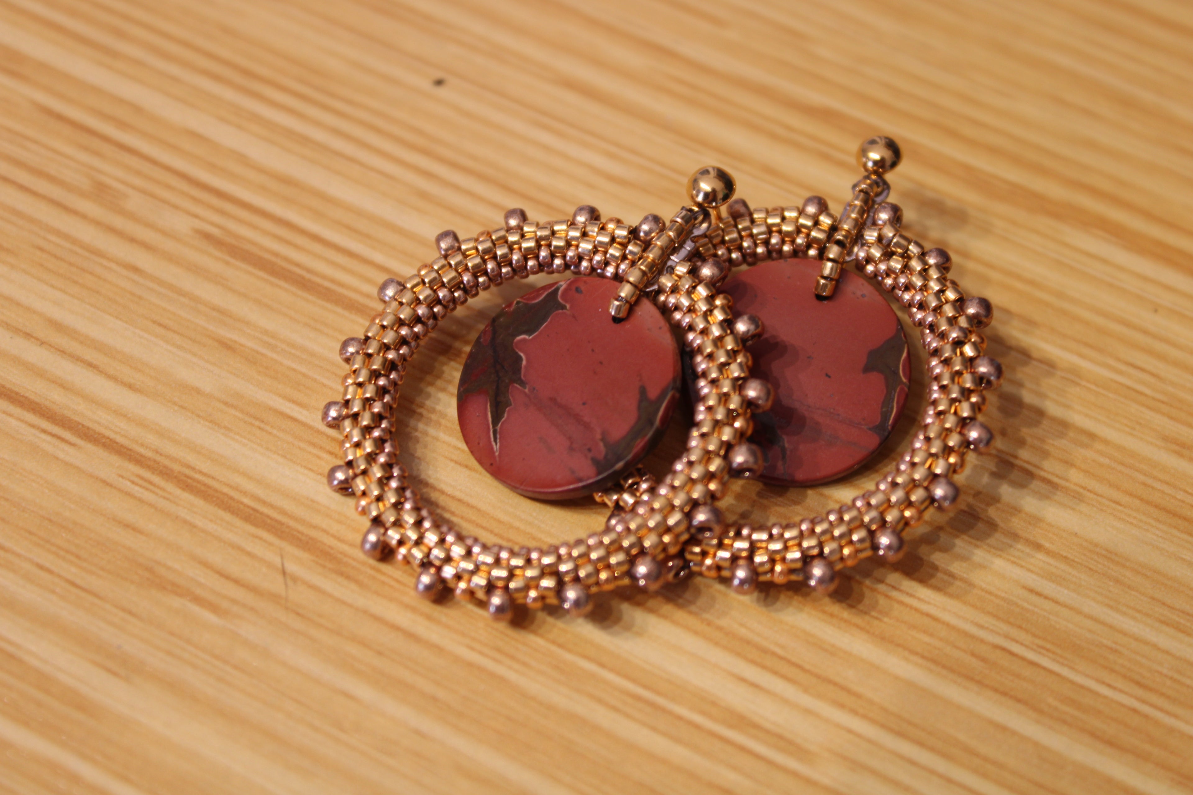 Red Creek Jasper Hoop Earrings