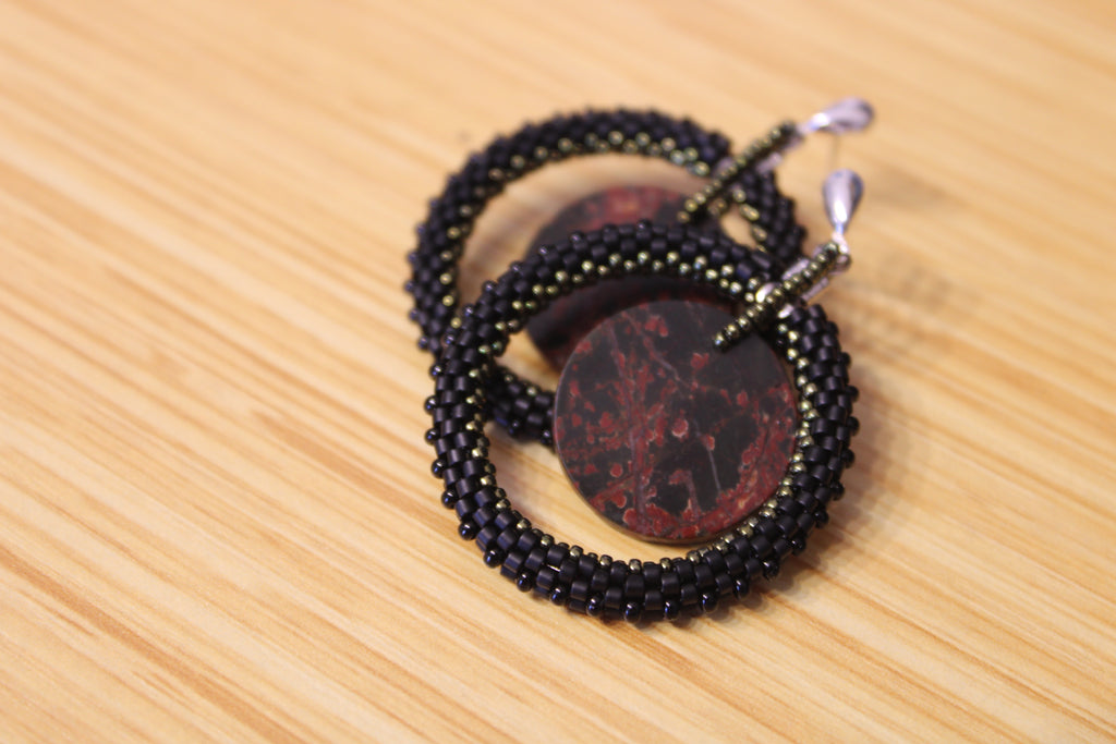 Red Creek Jasper Hoop Earrings