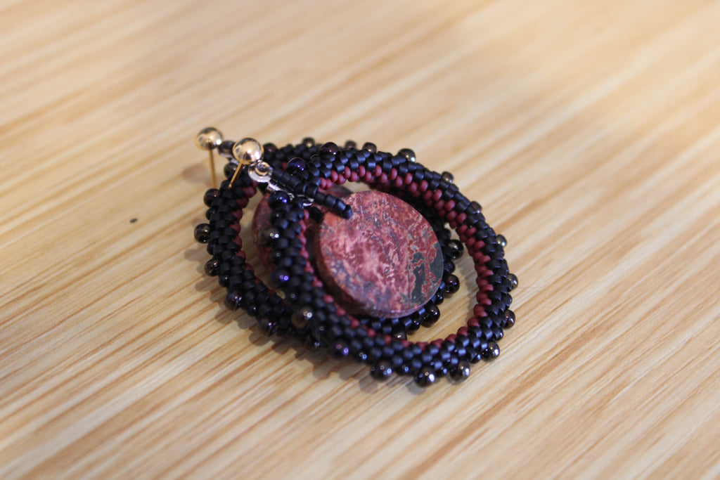 Red Creek Jasper Hoop Earrings