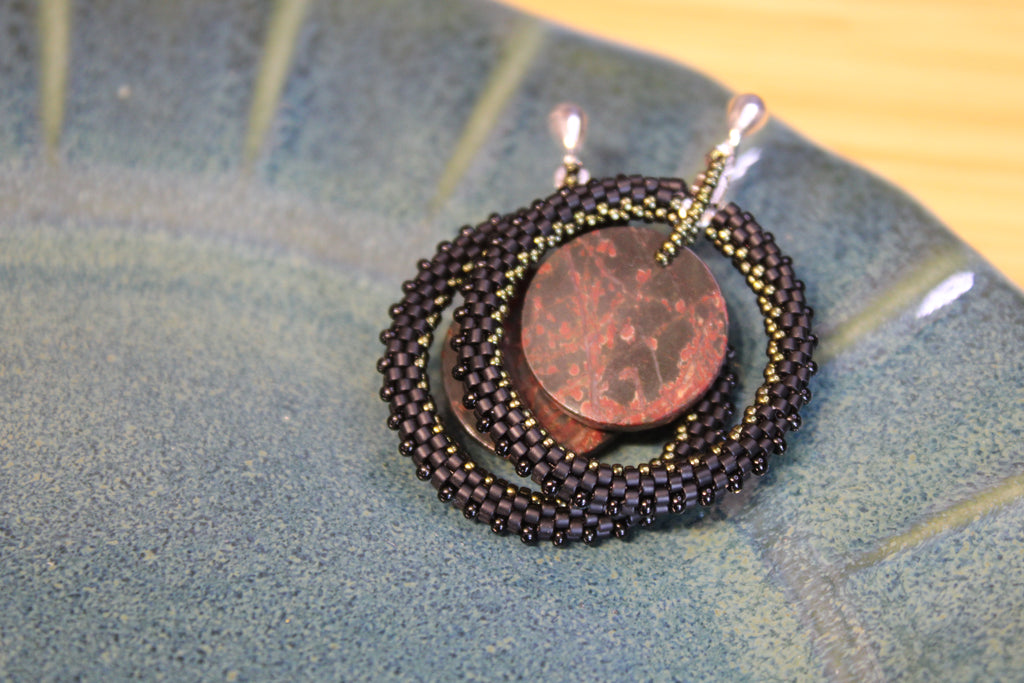 Red Creek Jasper Hoop Earrings
