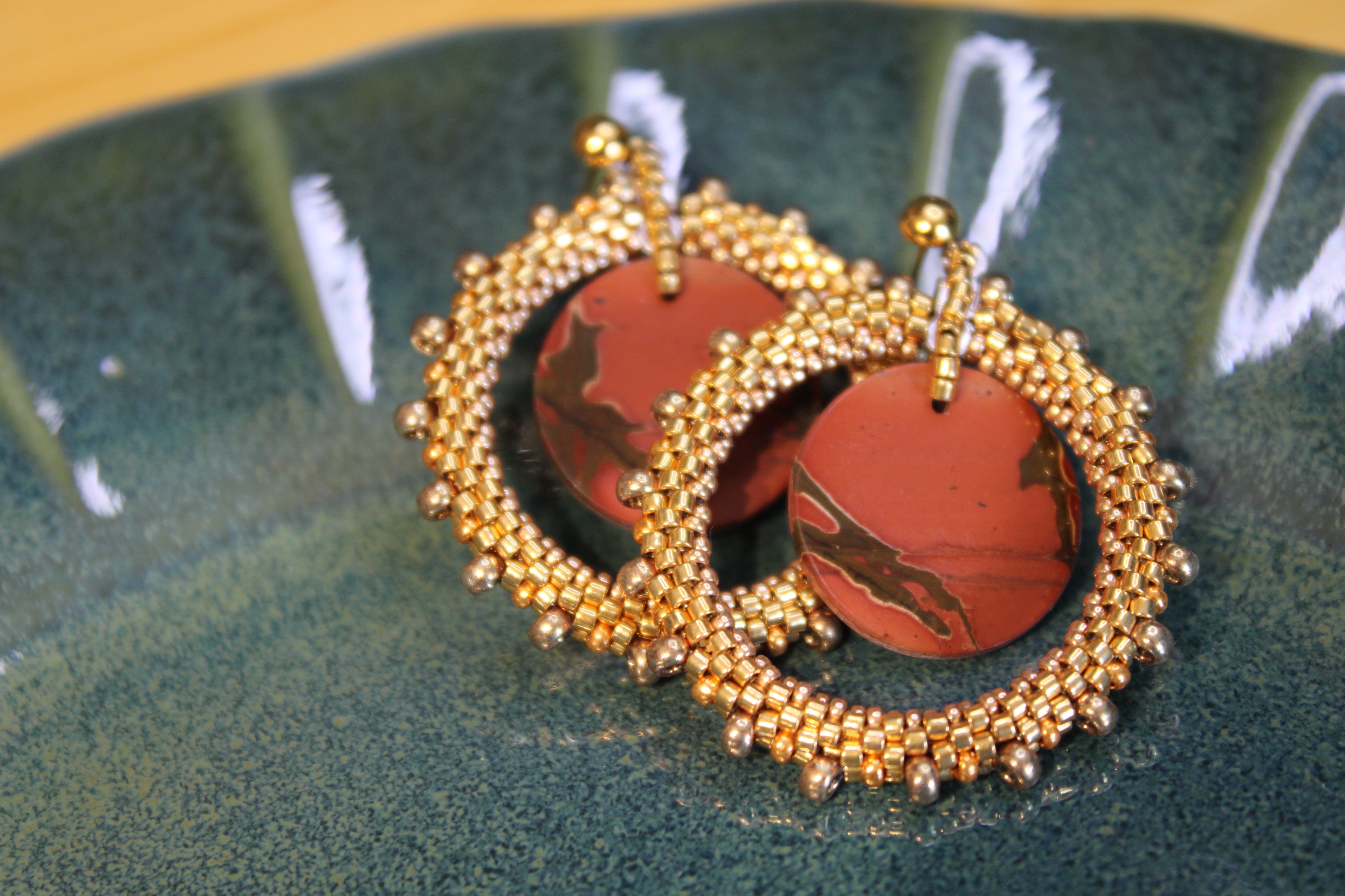 Red Creek Jasper Hoop Earrings