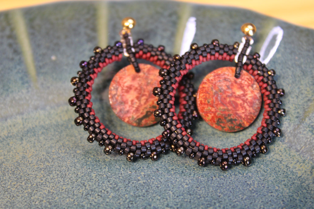 Red Creek Jasper Hoop Earrings