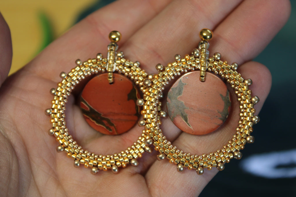 Red Creek Jasper Hoop Earrings
