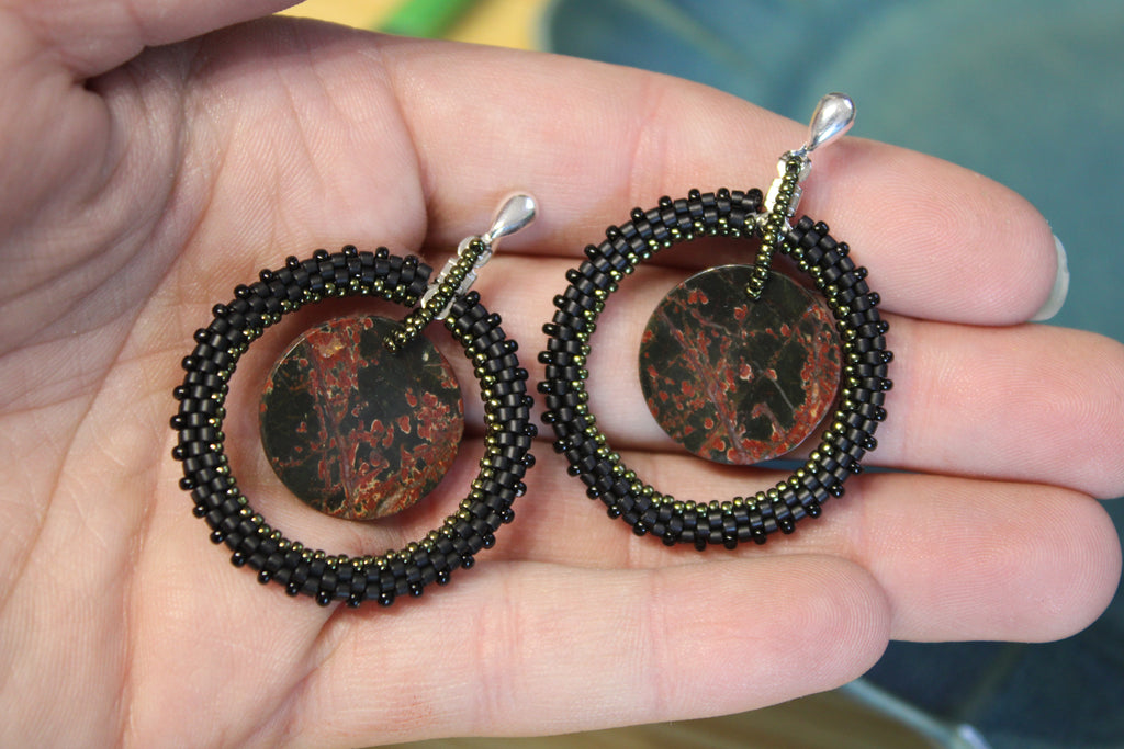 Red Creek Jasper Hoop Earrings