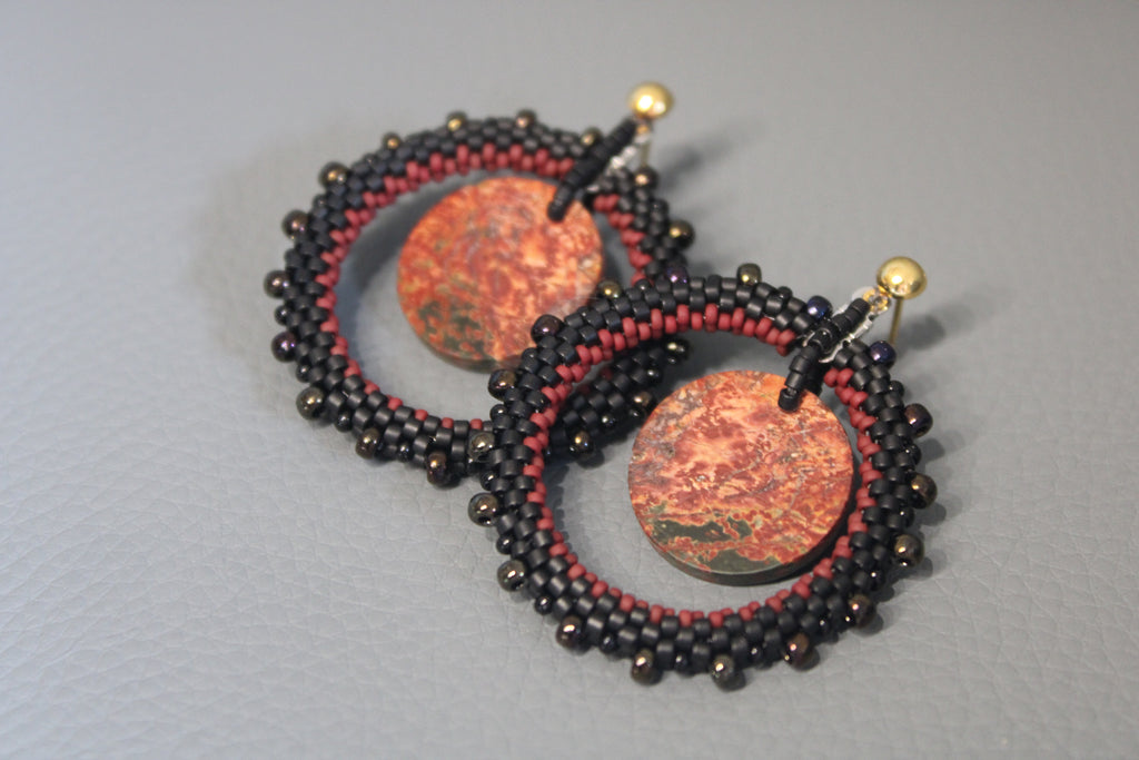 Red Creek Jasper Hoop Earrings
