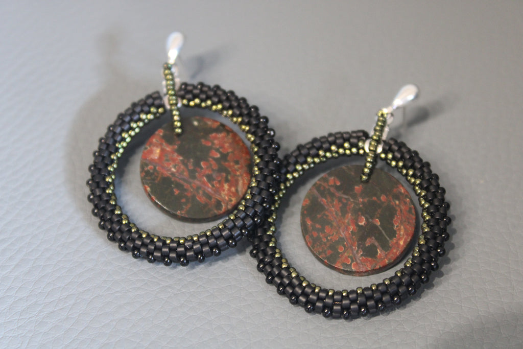 Red Creek Jasper Hoop Earrings