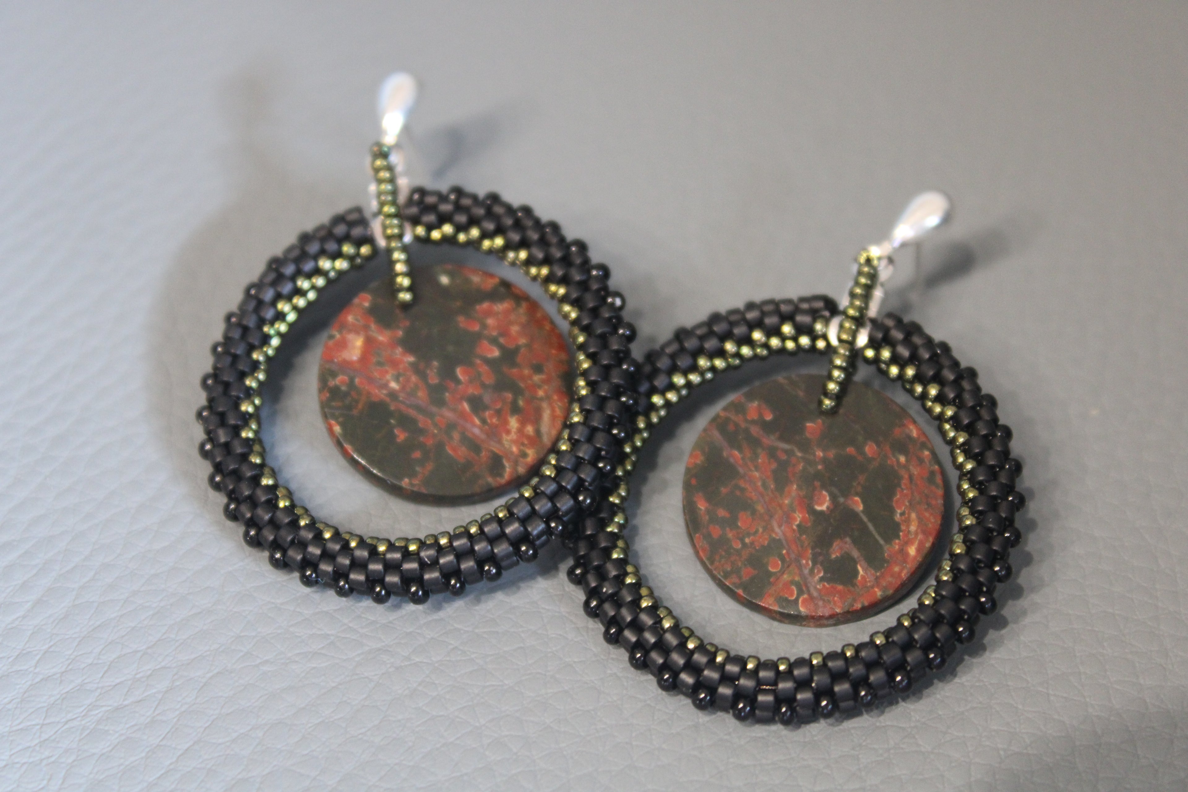 Red Creek Jasper Hoop Earrings