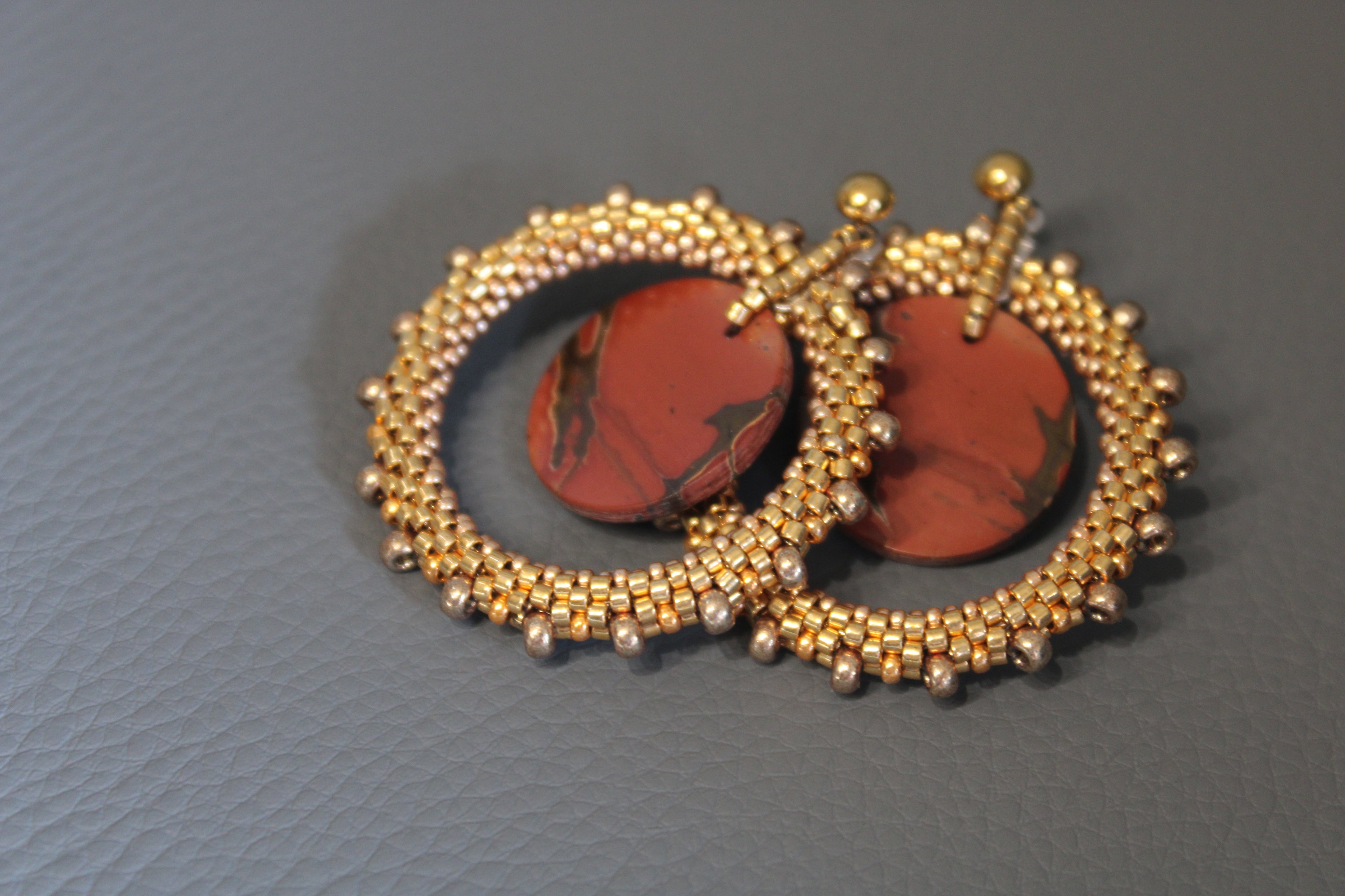 Red Creek Jasper Hoop Earrings
