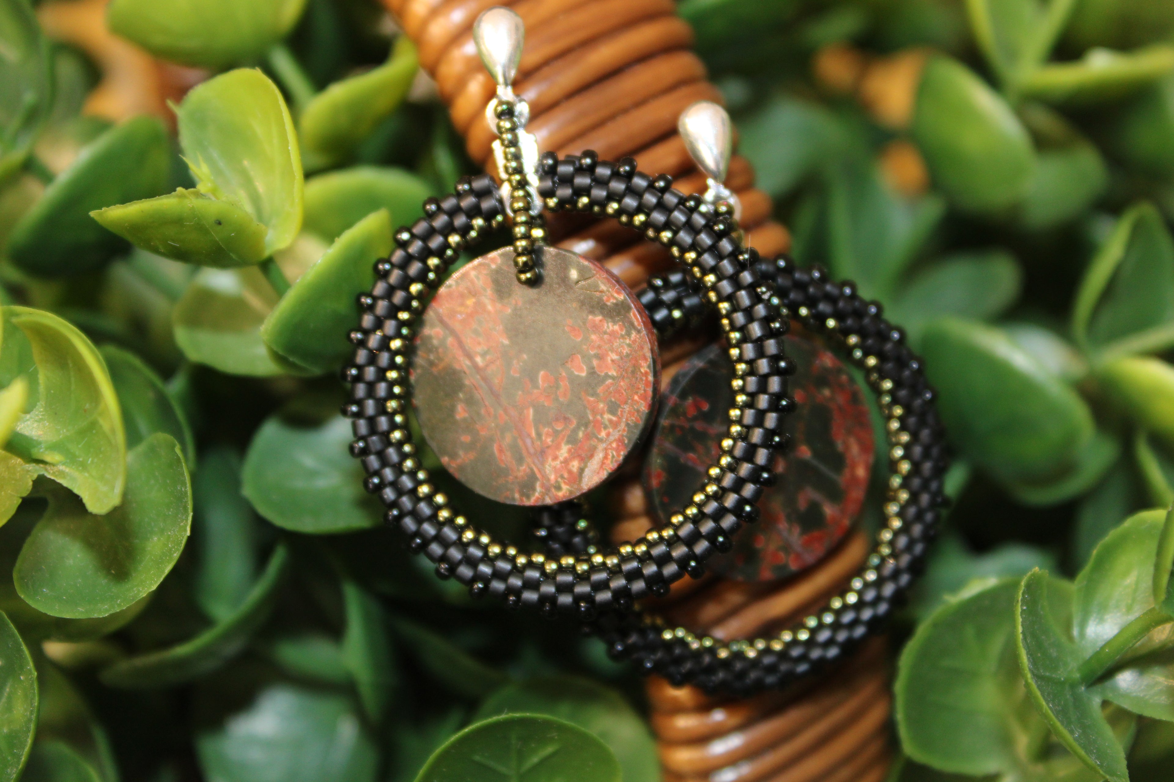 Red Creek Jasper Hoop Earrings