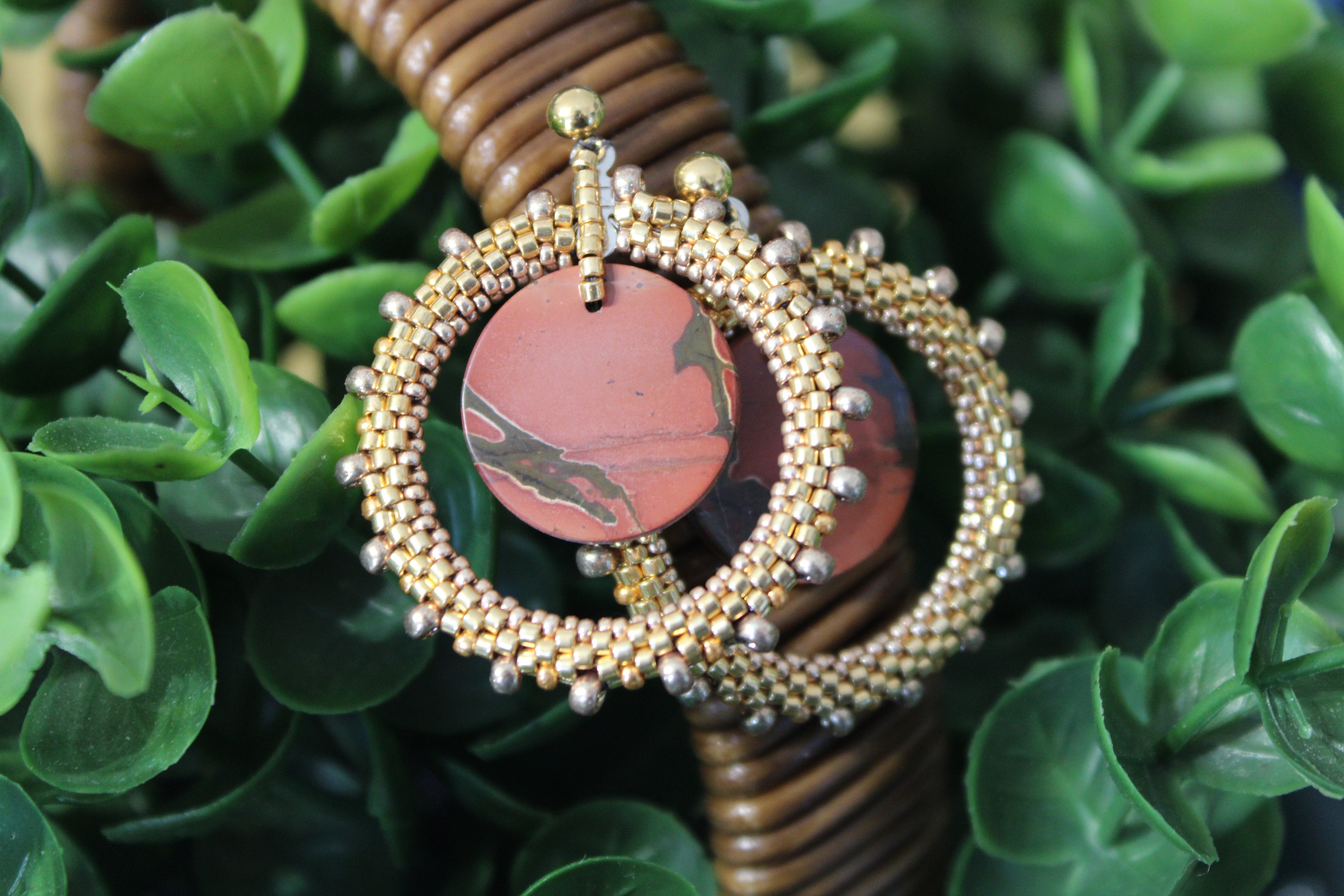 Red Creek Jasper Hoop Earrings