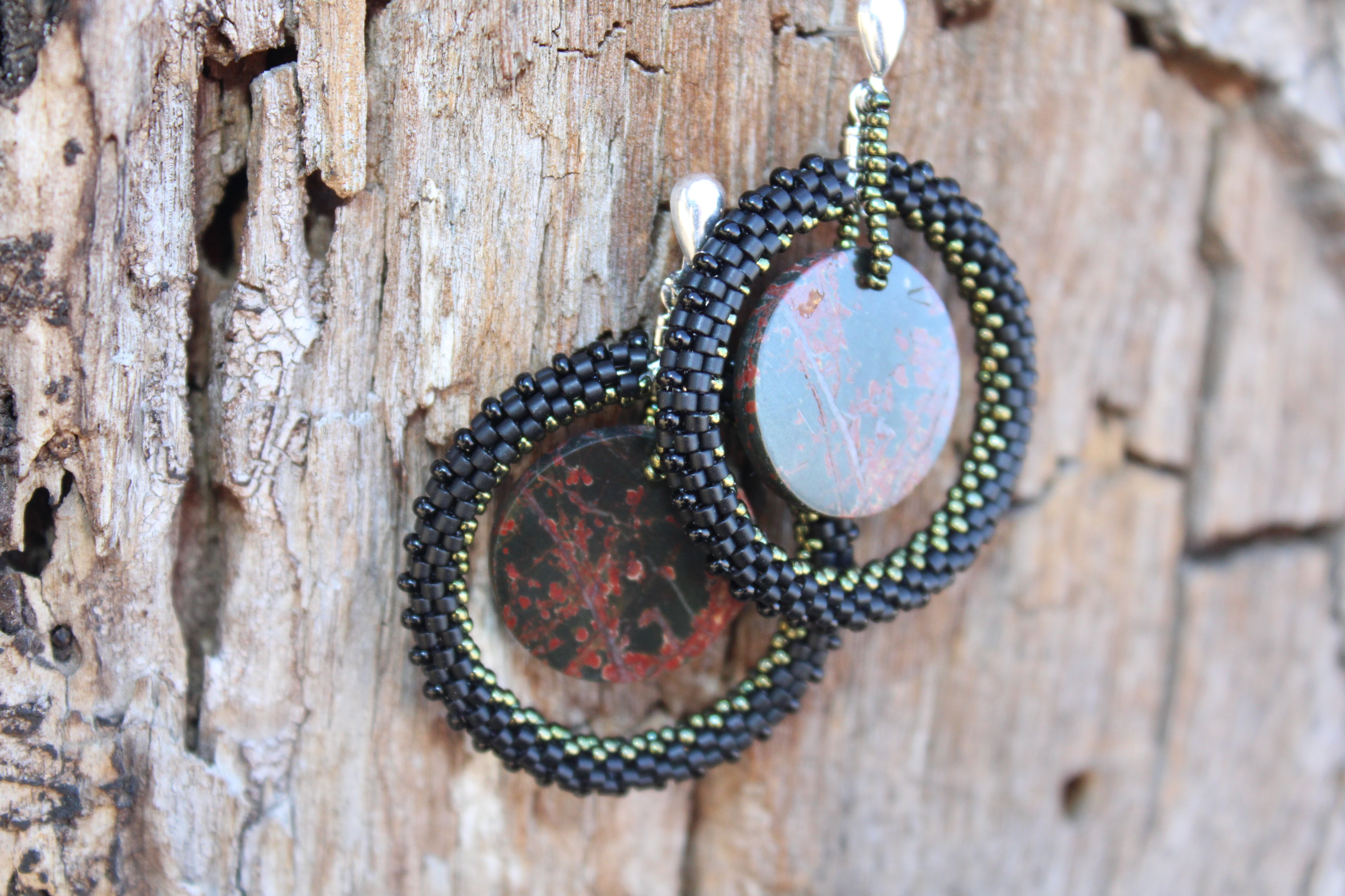Red Creek Jasper Hoop Earrings