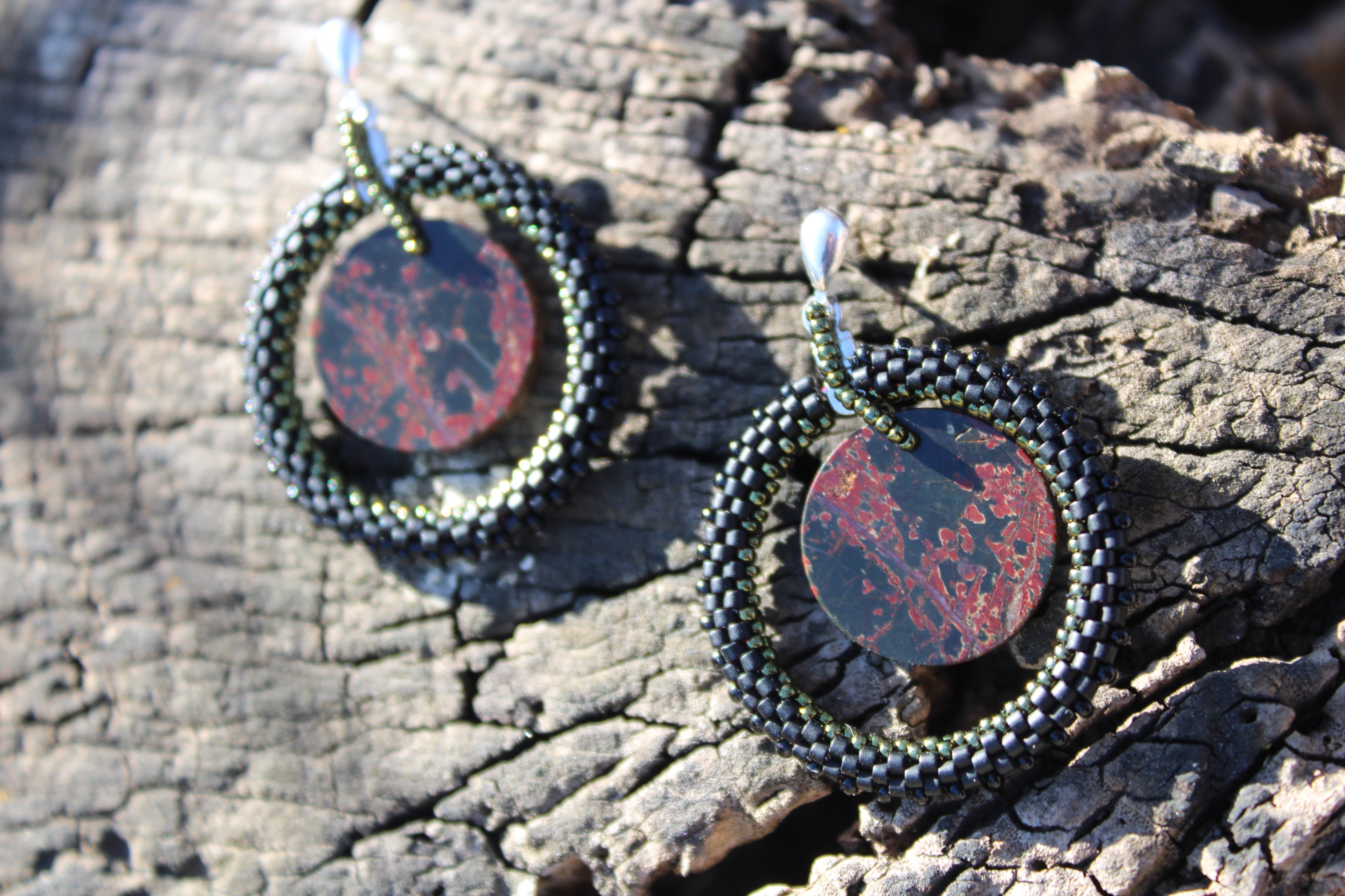 Red Creek Jasper Hoop Earrings