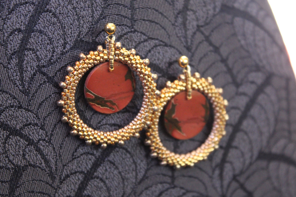 Red Creek Jasper Hoop Earrings