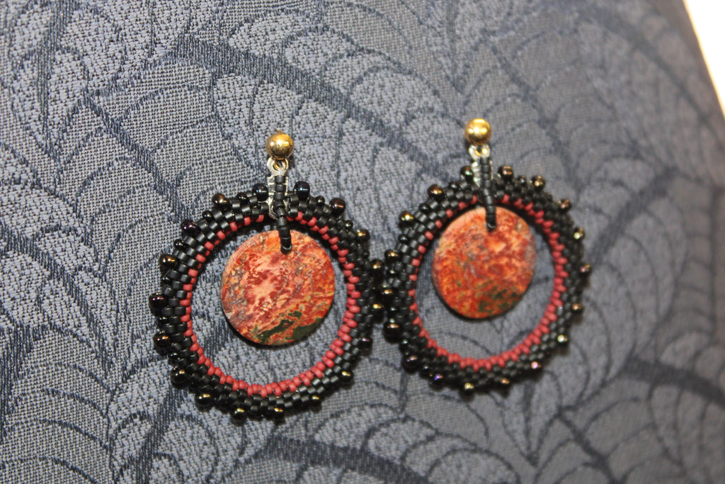 Red Creek Jasper Hoop Earrings