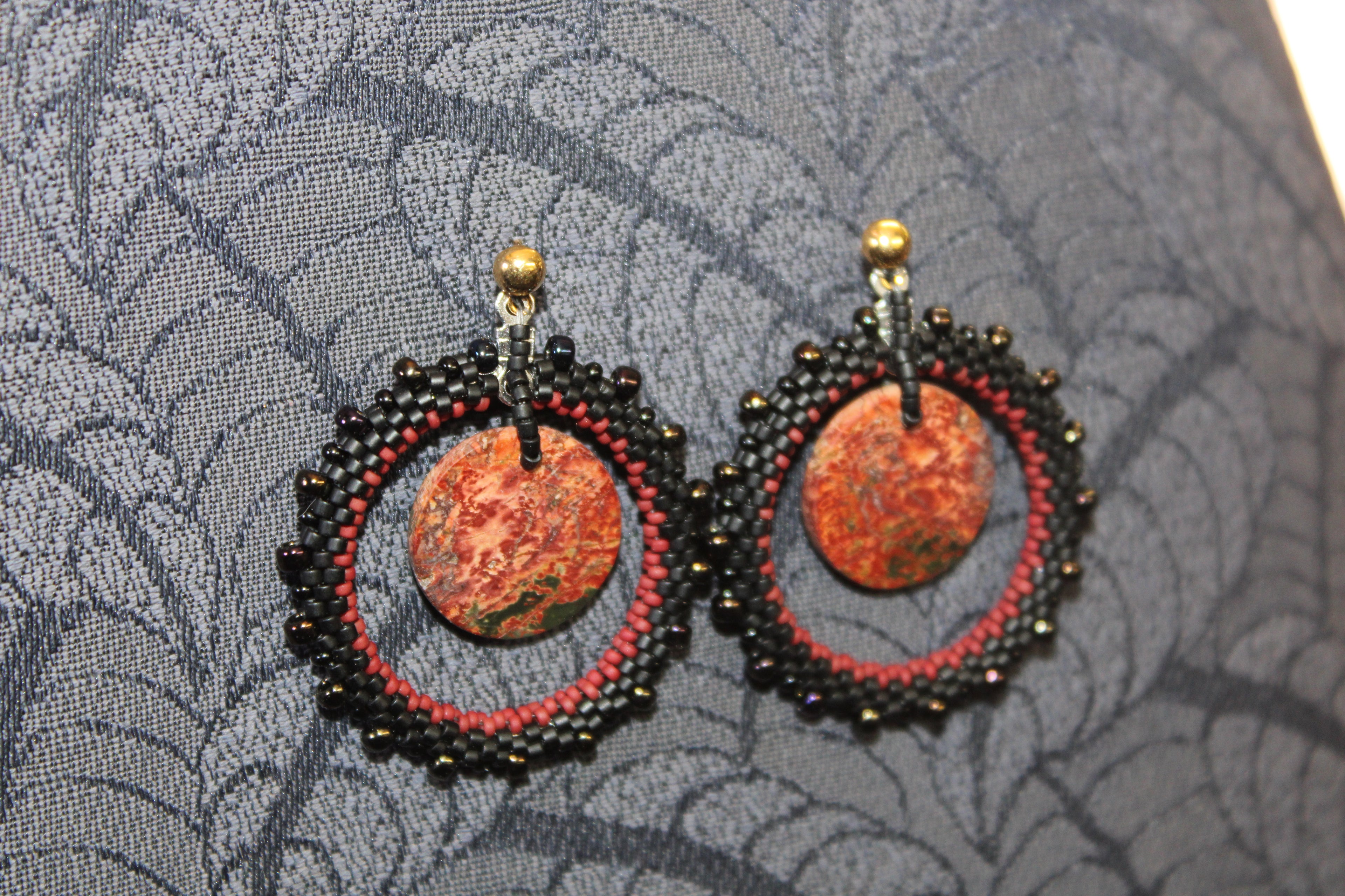 Red Creek Jasper Hoop Earrings