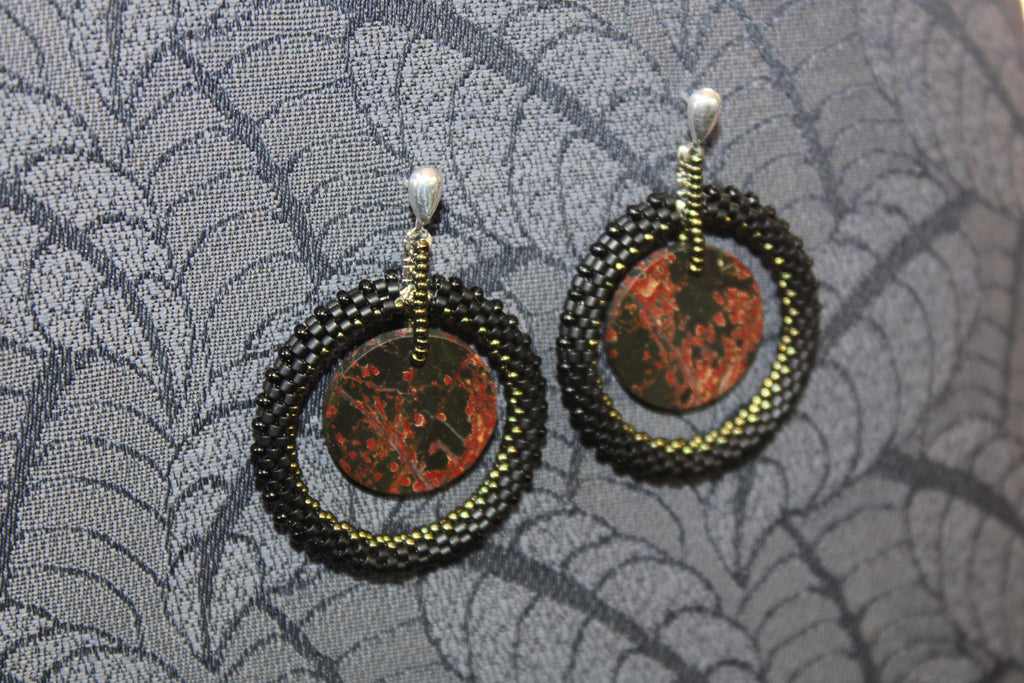 Red Creek Jasper Hoop Earrings
