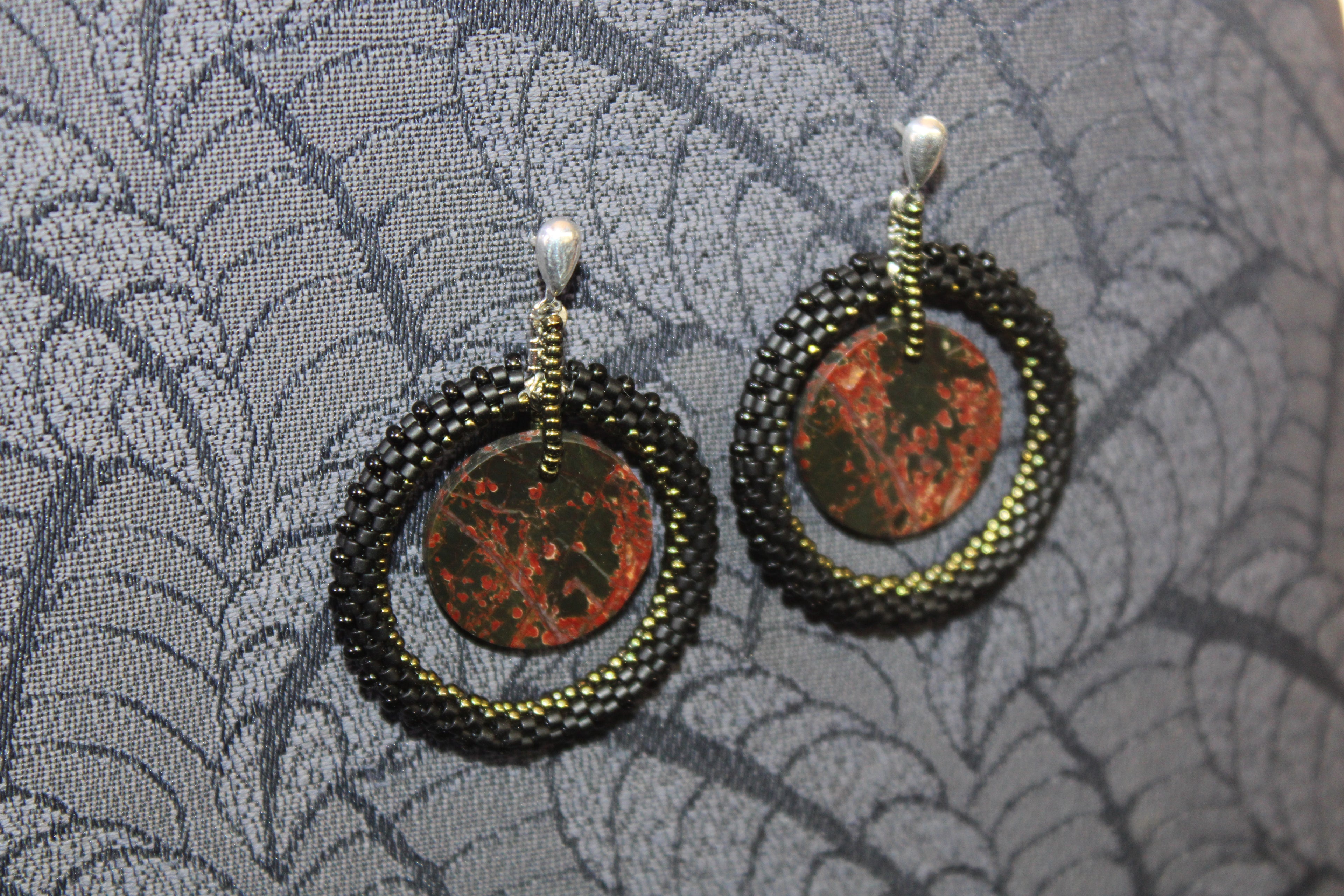 Red Creek Jasper Hoop Earrings