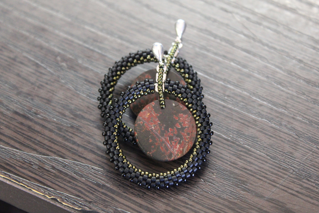Red Creek Jasper Hoop Earrings