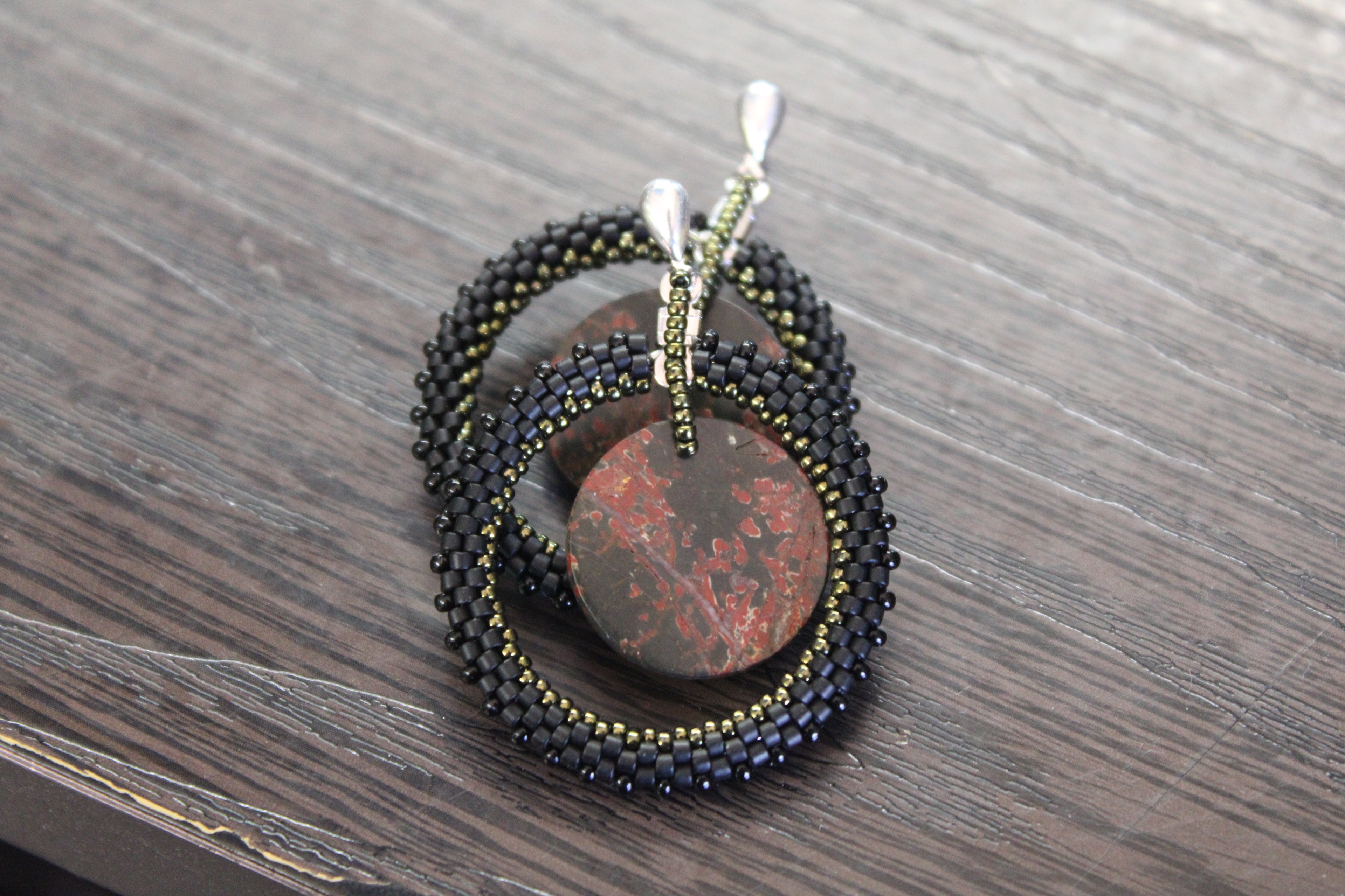 Red Creek Jasper Hoop Earrings