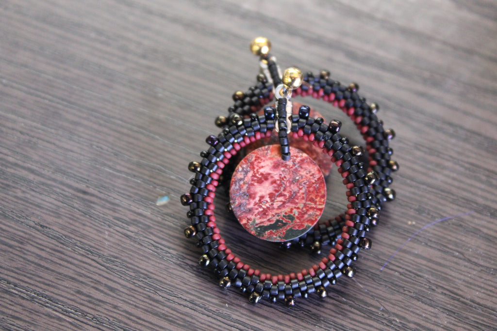 Red Creek Jasper Hoop Earrings