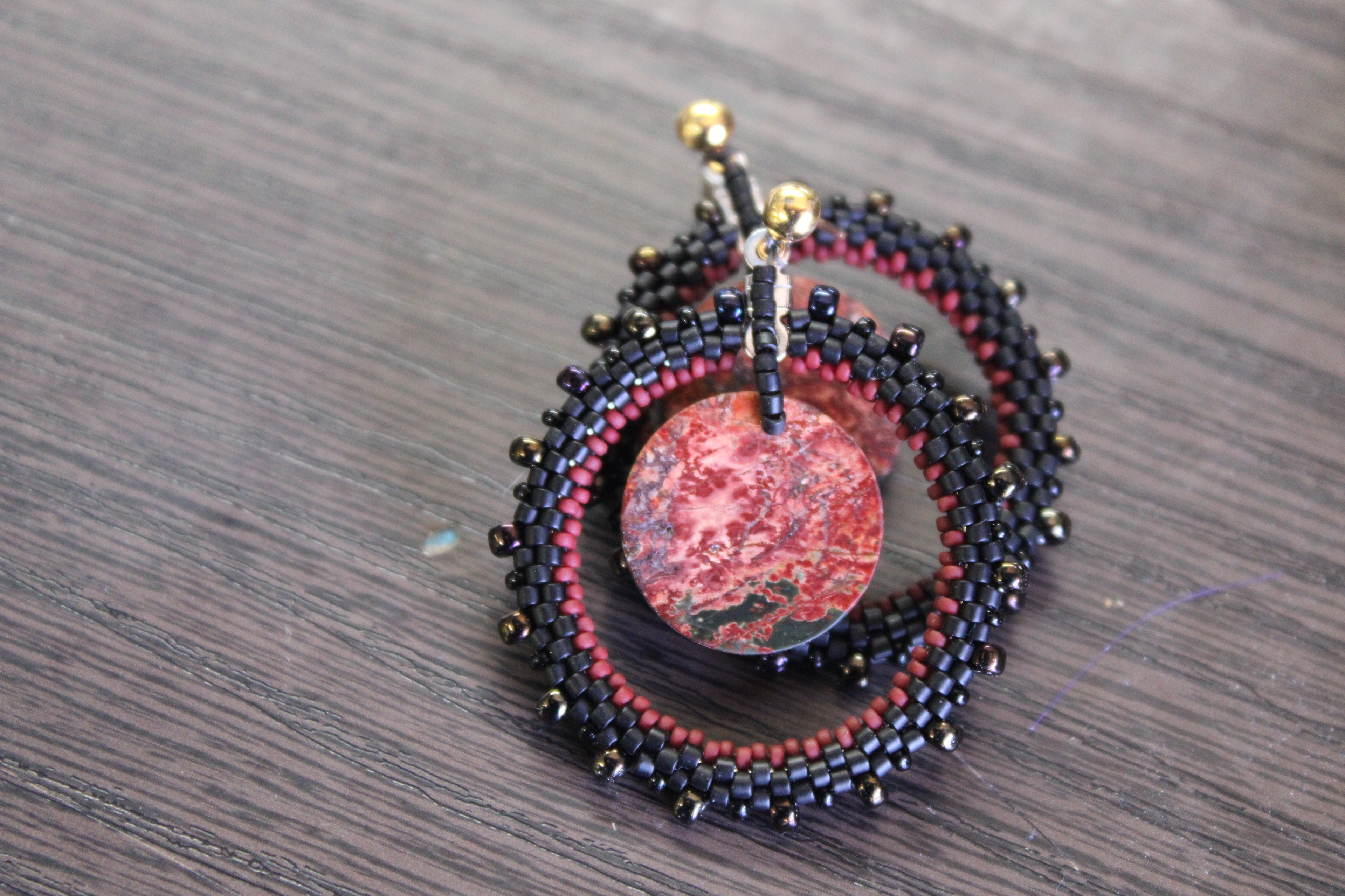 Red Creek Jasper Hoop Earrings