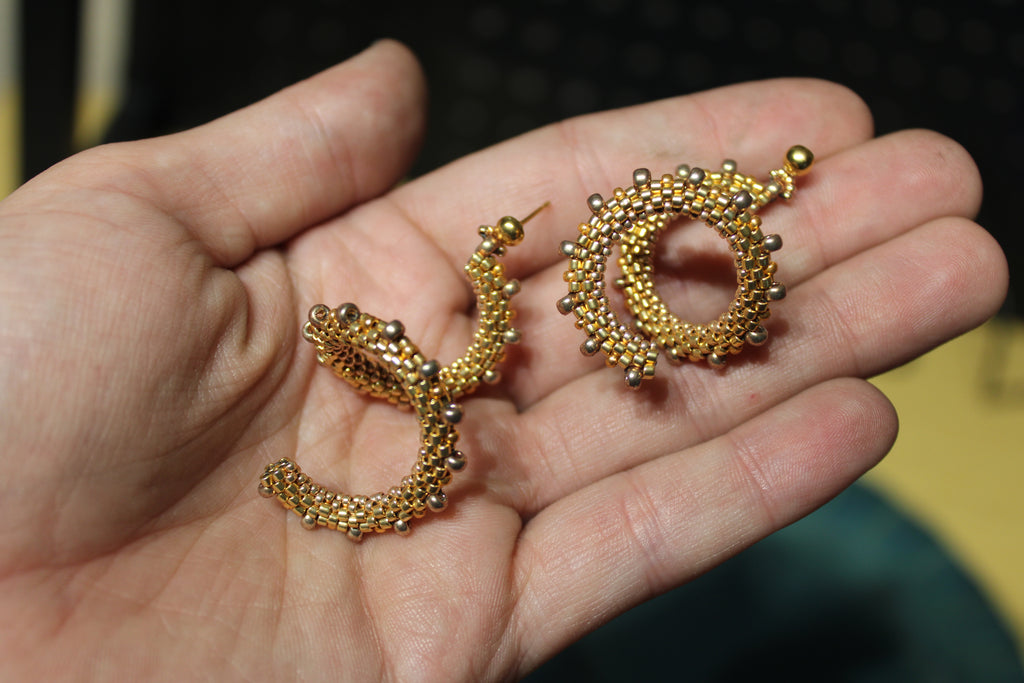 Gold Spiral Earrings
