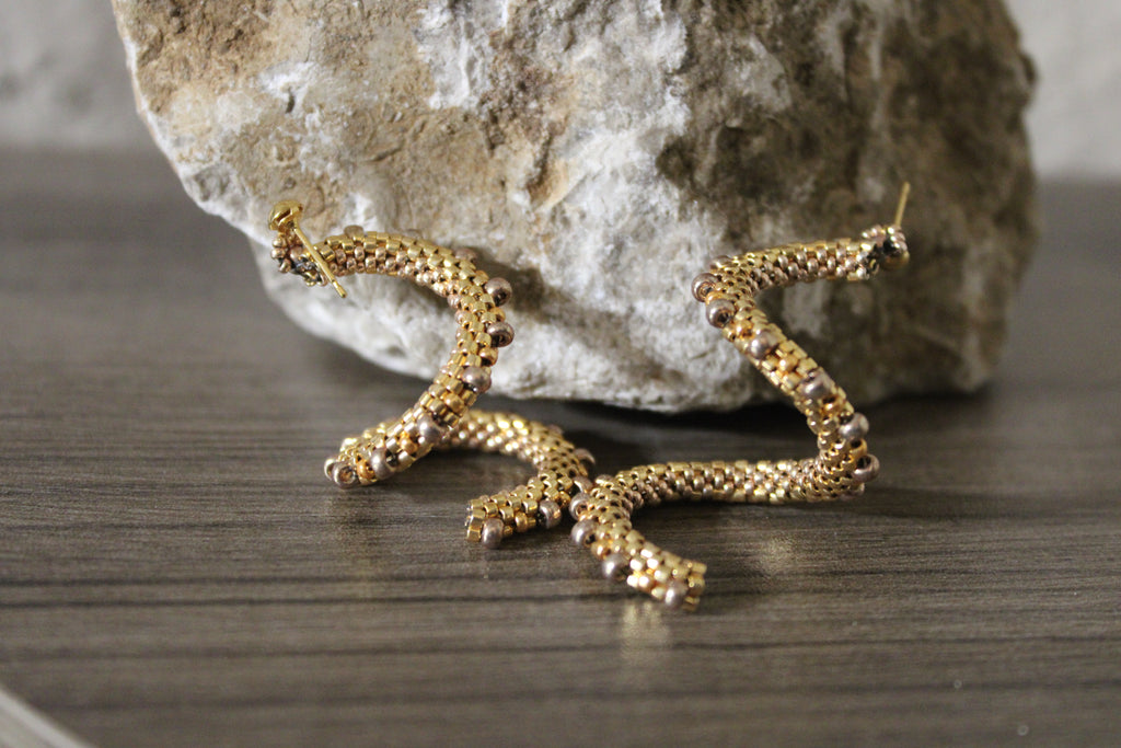 Gold Spiral Earrings
