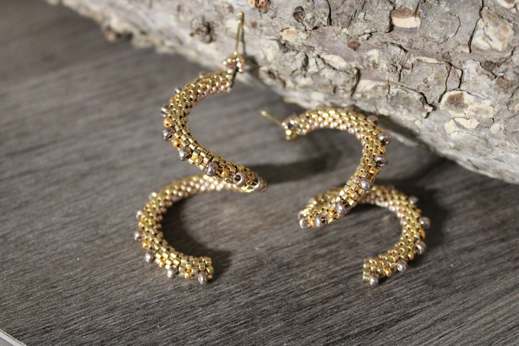 Gold Spiral Earrings