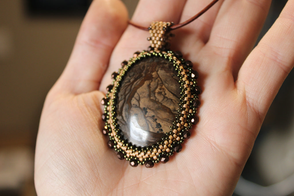 Muted Brown Estate Picture Jasper Necklace