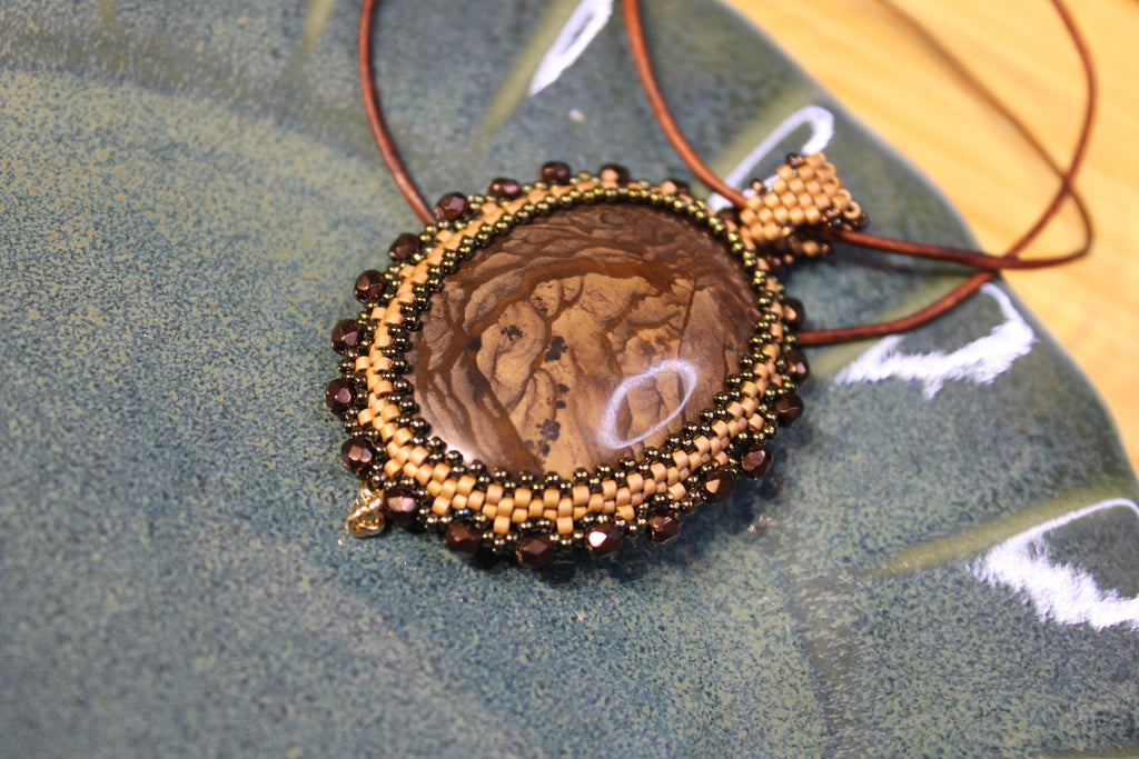 Muted Brown Estate Picture Jasper Necklace