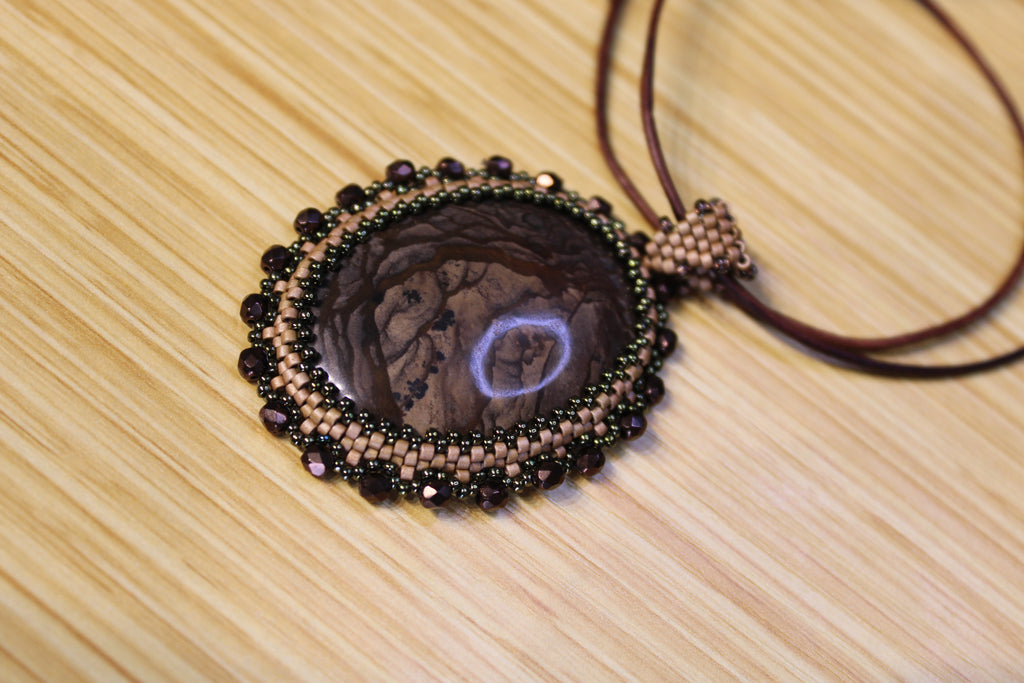 Muted Brown Estate Picture Jasper Necklace