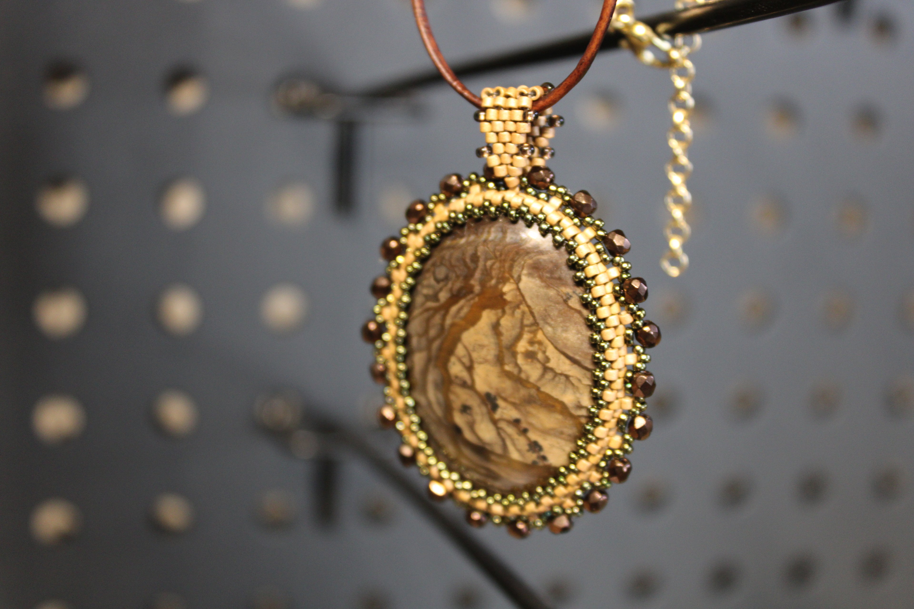 Muted Brown Estate Picture Jasper Necklace