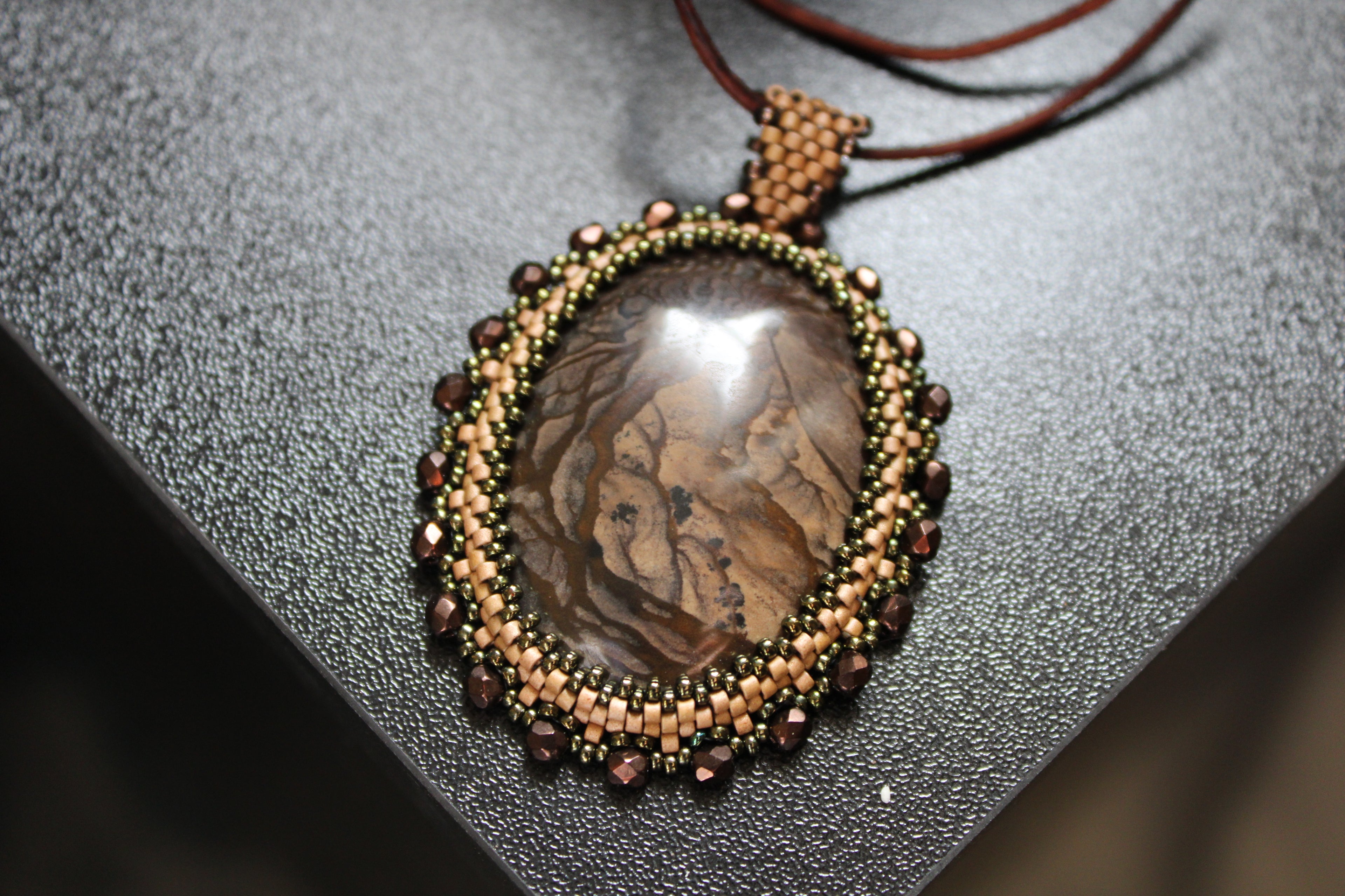 Muted Brown Estate Picture Jasper Necklace