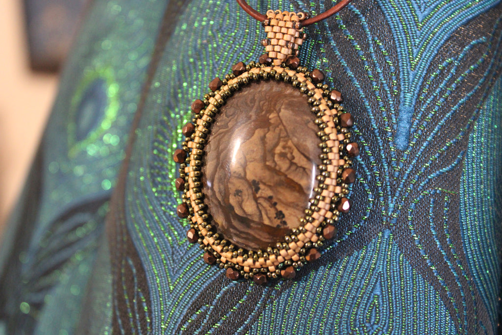 Muted Brown Estate Picture Jasper Necklace